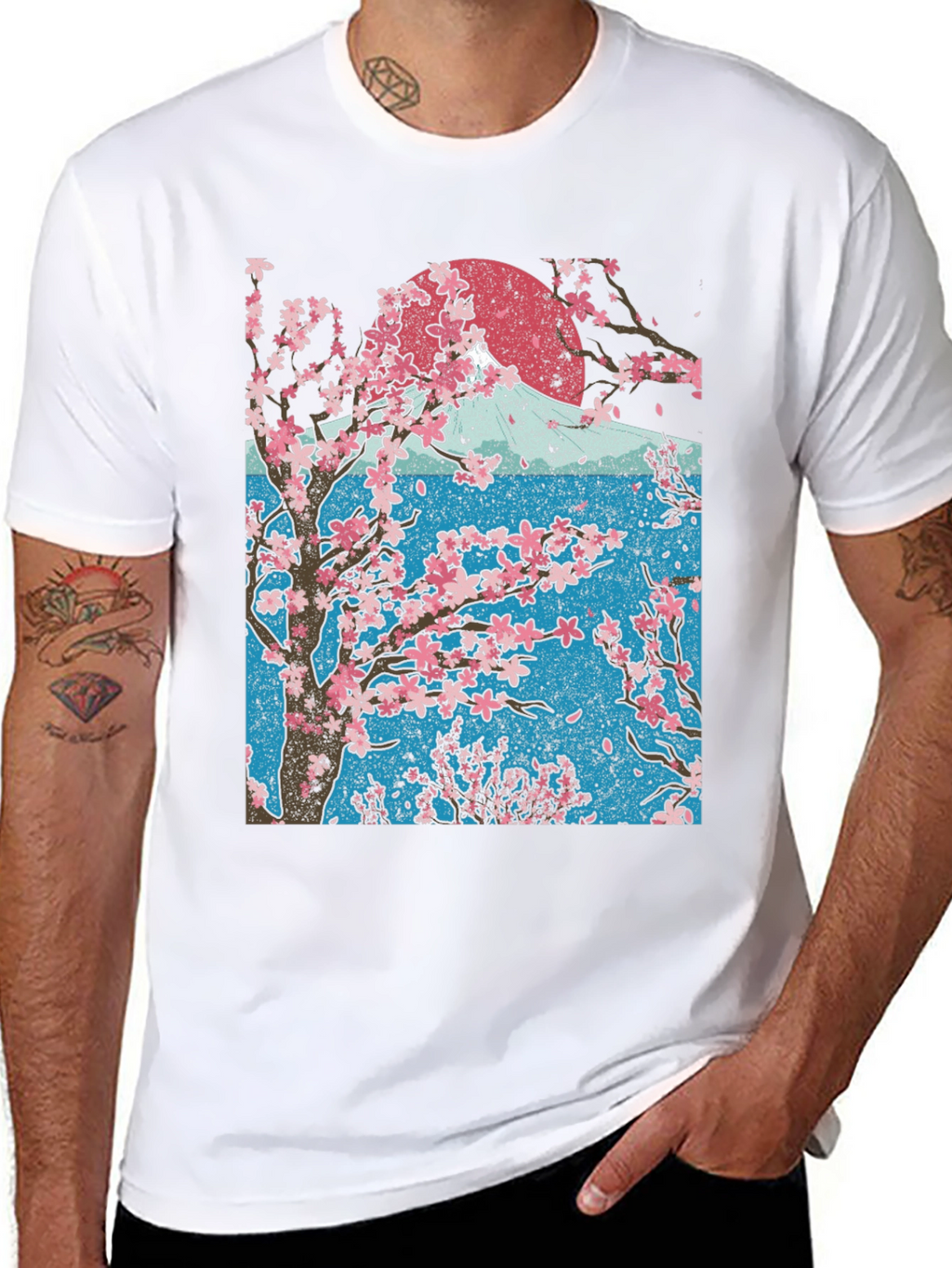 Cherry Blossom Tree Graphic Tee - Black
