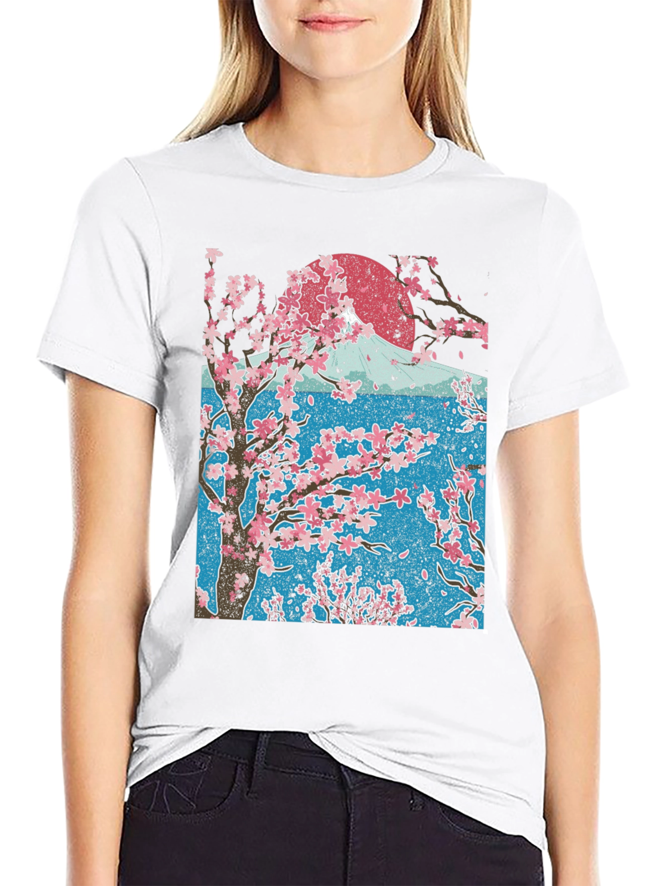 Cherry Blossom Tree Graphic Tee - Black