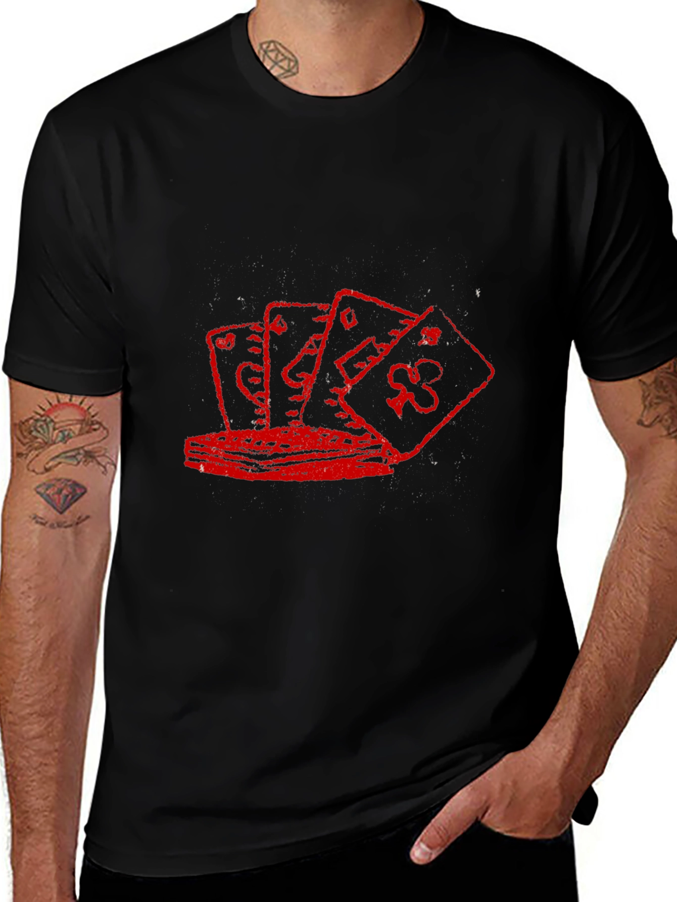 Playing Card Graphic Tee - Black