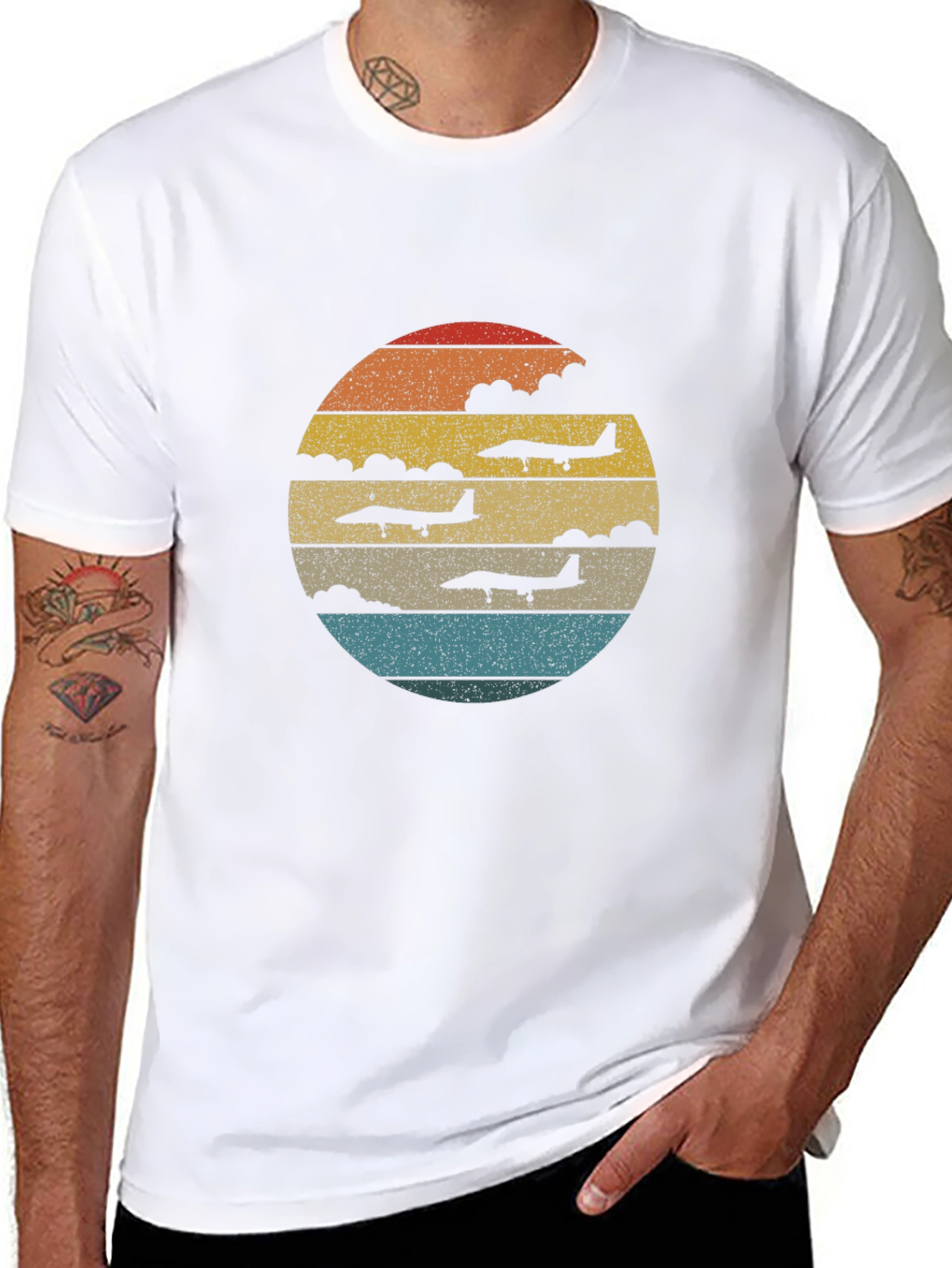 Retro Airplane Sunset T-Shirt | Aviation Tee