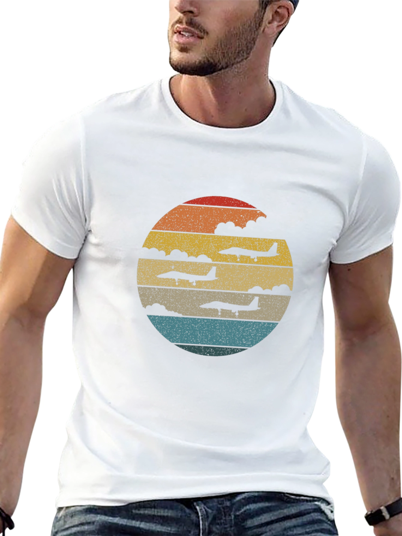 Retro Airplane Sunset T-Shirt | Aviation Tee