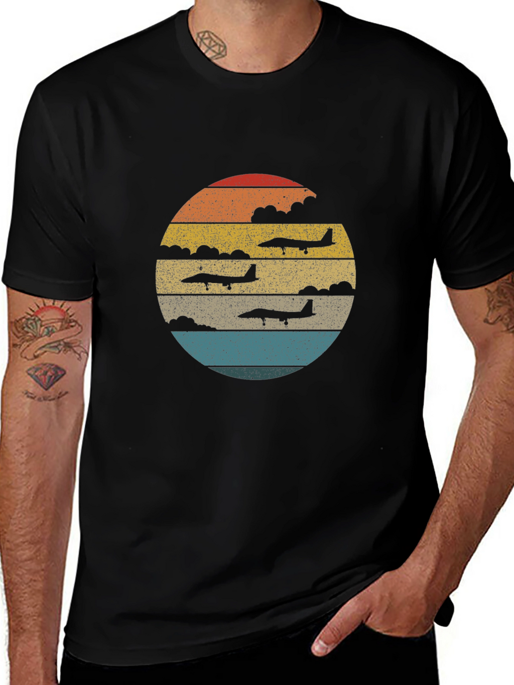 Retro Airplane Sunset T-Shirt | Aviation Tee