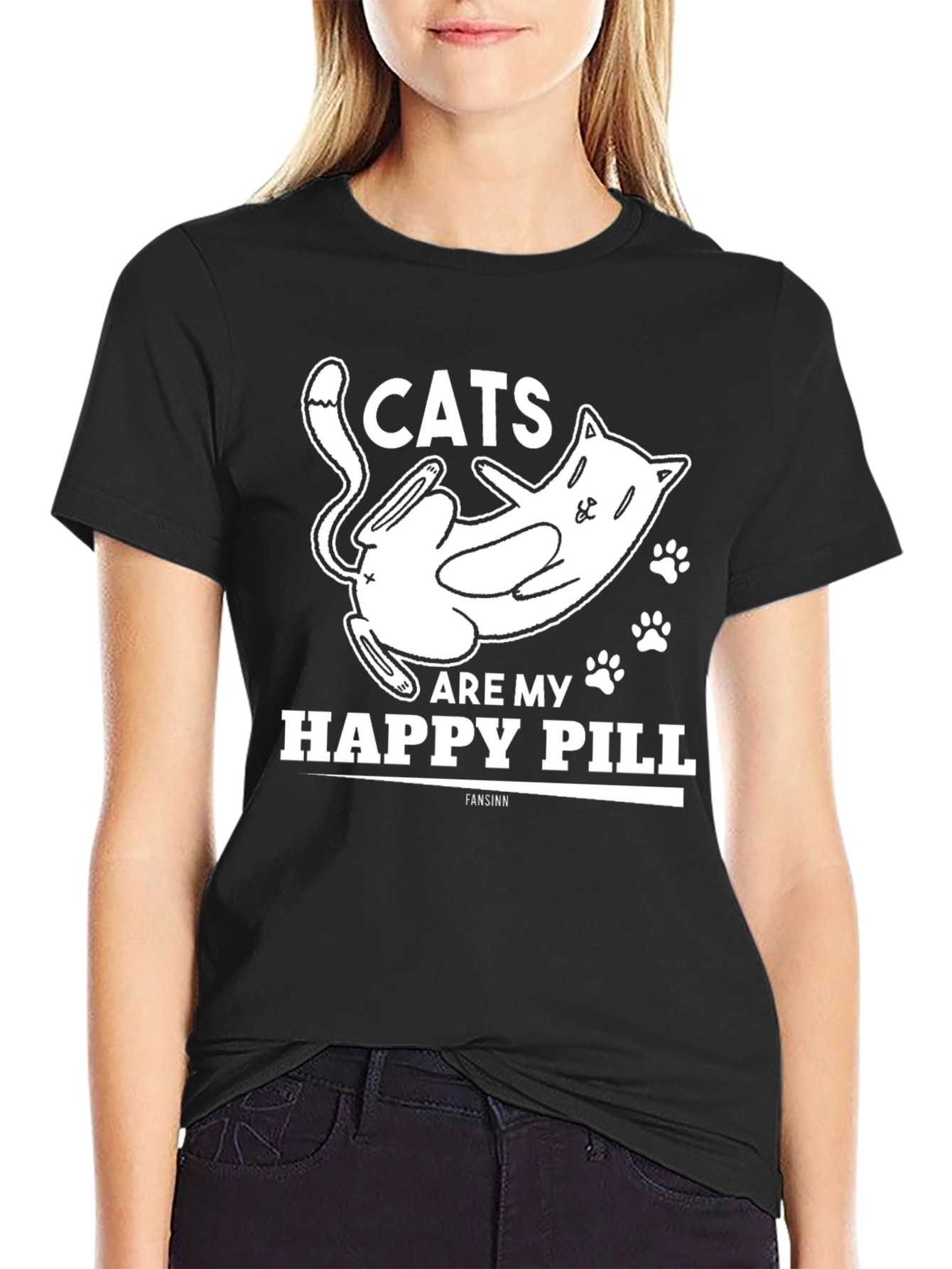 Cats Are My Happy Pill Graphic Tee