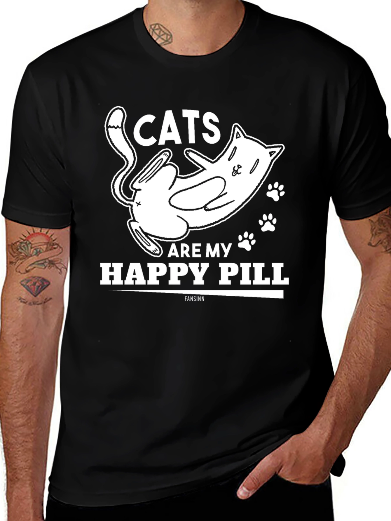 Cats Are My Happy Pill Graphic Tee