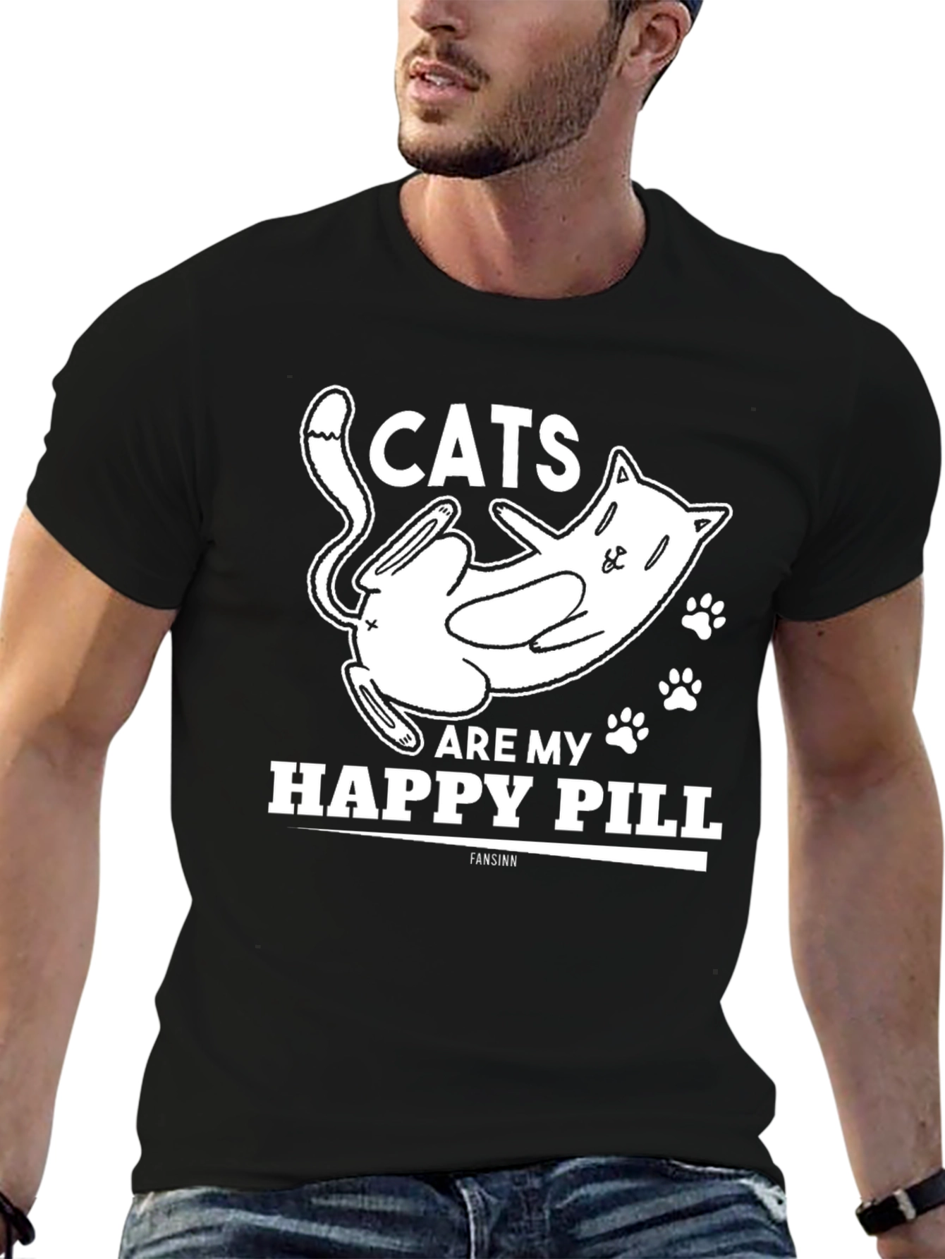 Cats Are My Happy Pill Graphic Tee