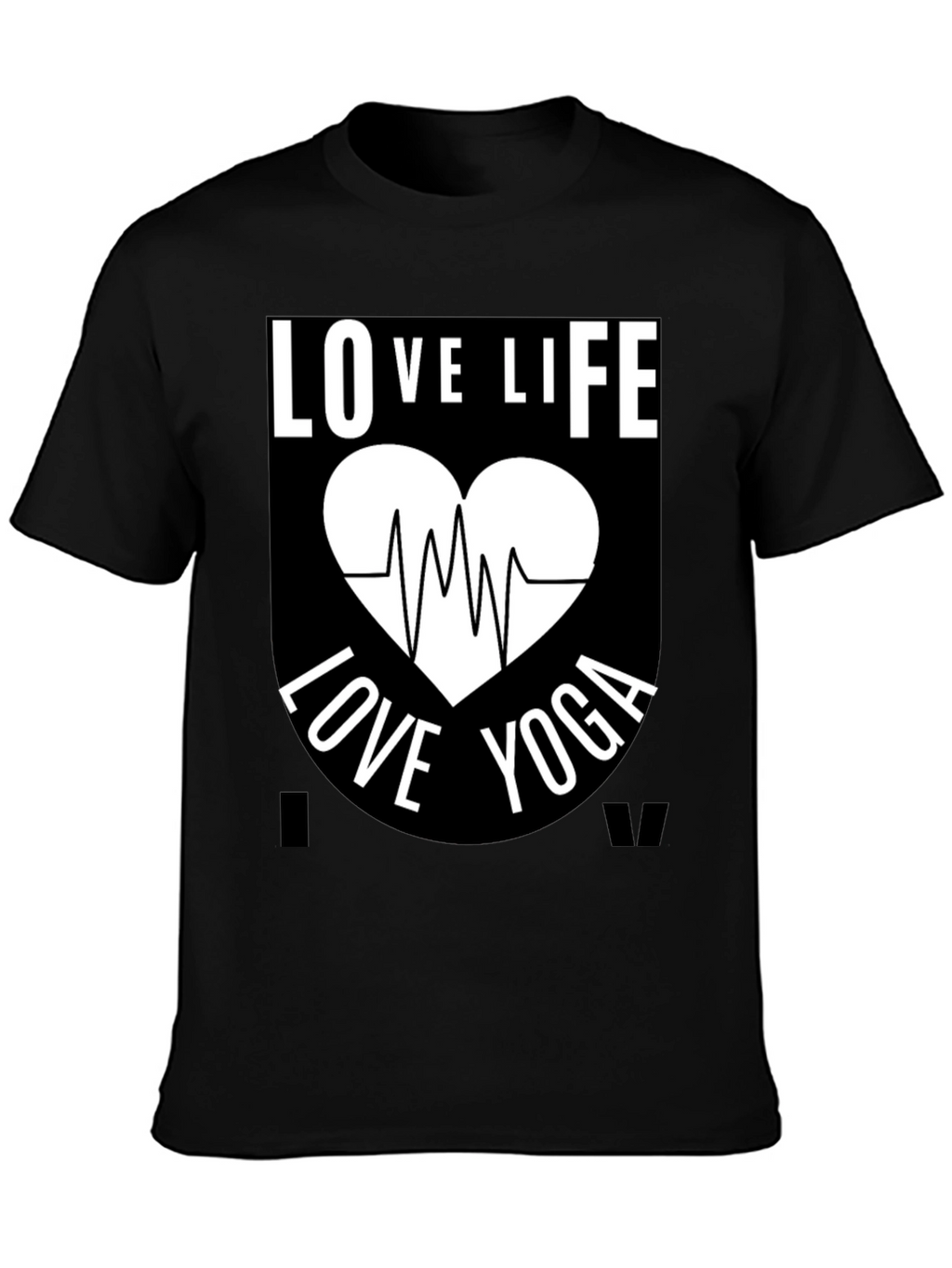 Love Life Yoga Graphic T-Shirt - Black