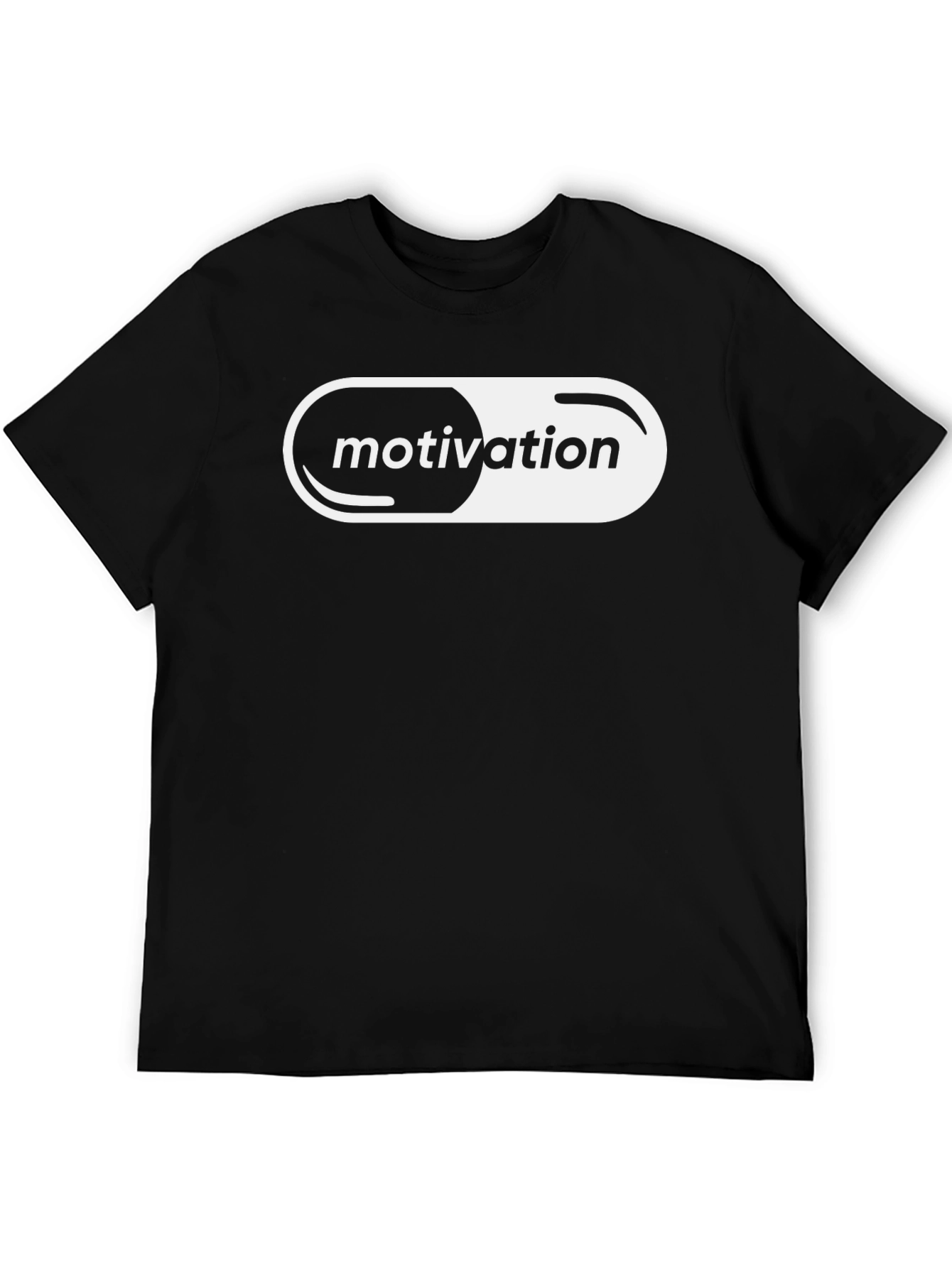 Motivation Pill Graphic Tee - Black Cotton T-Shirt
