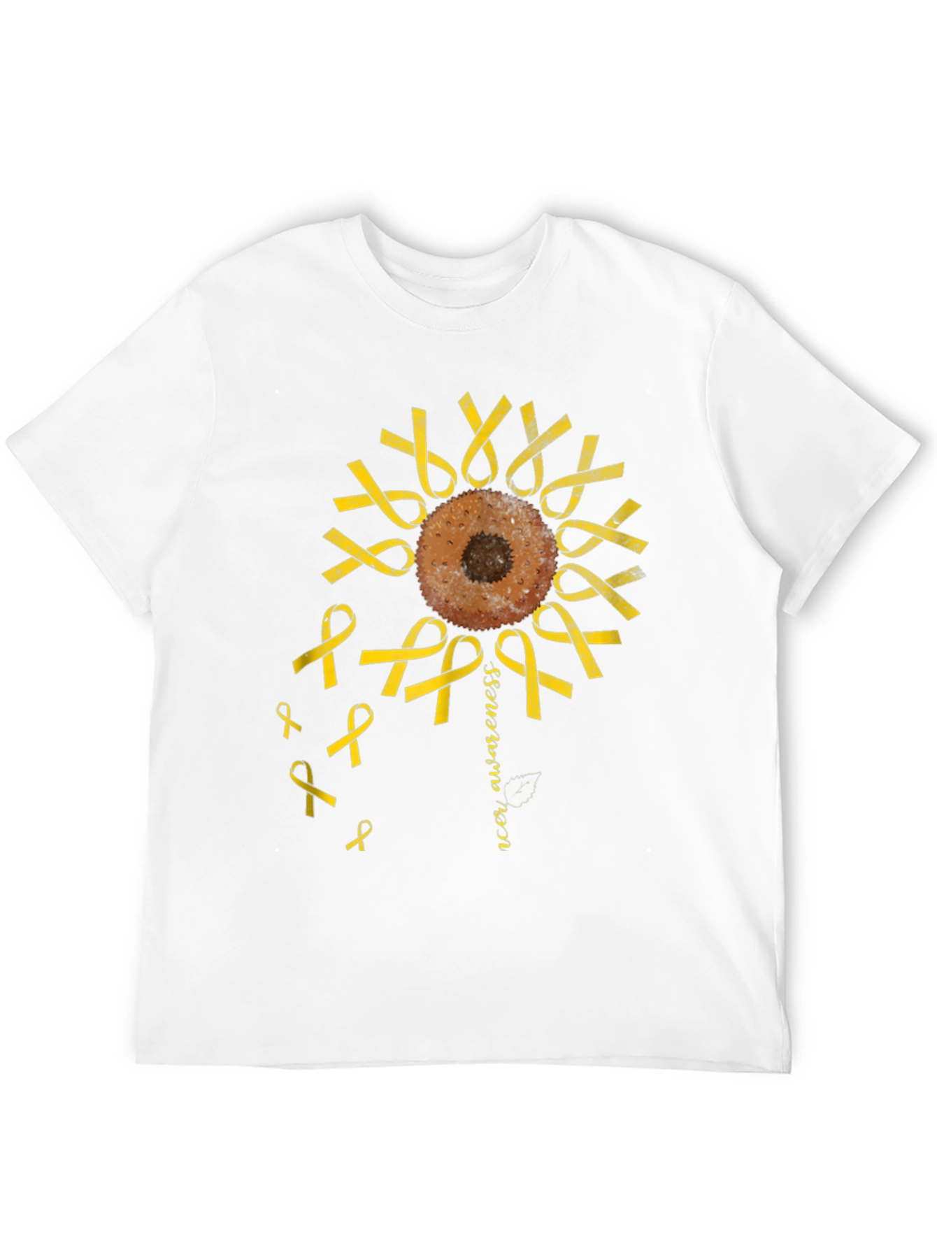 Cancer Awareness Sunflower Ribbon T-Shirt