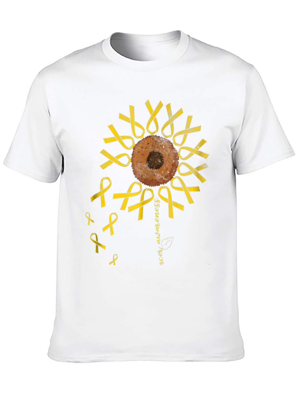 Cancer Awareness Sunflower Ribbon T-Shirt
