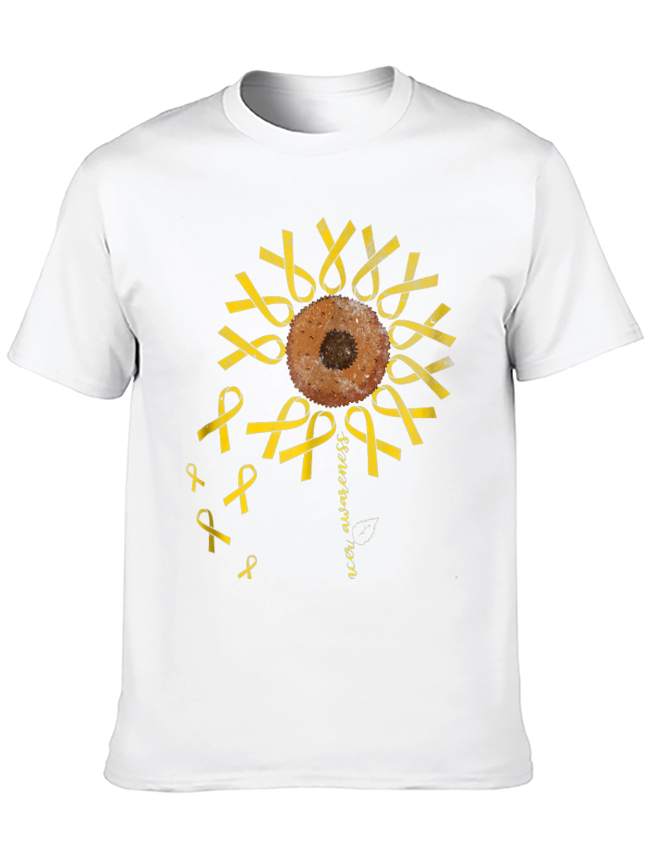 Cancer Awareness Sunflower Ribbon T-Shirt