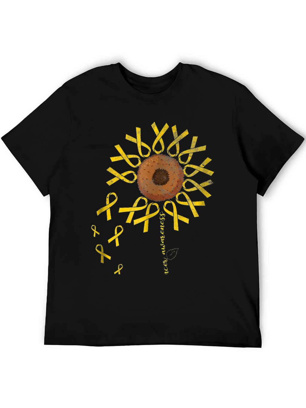 Cancer Awareness Sunflower Ribbon T-Shirt