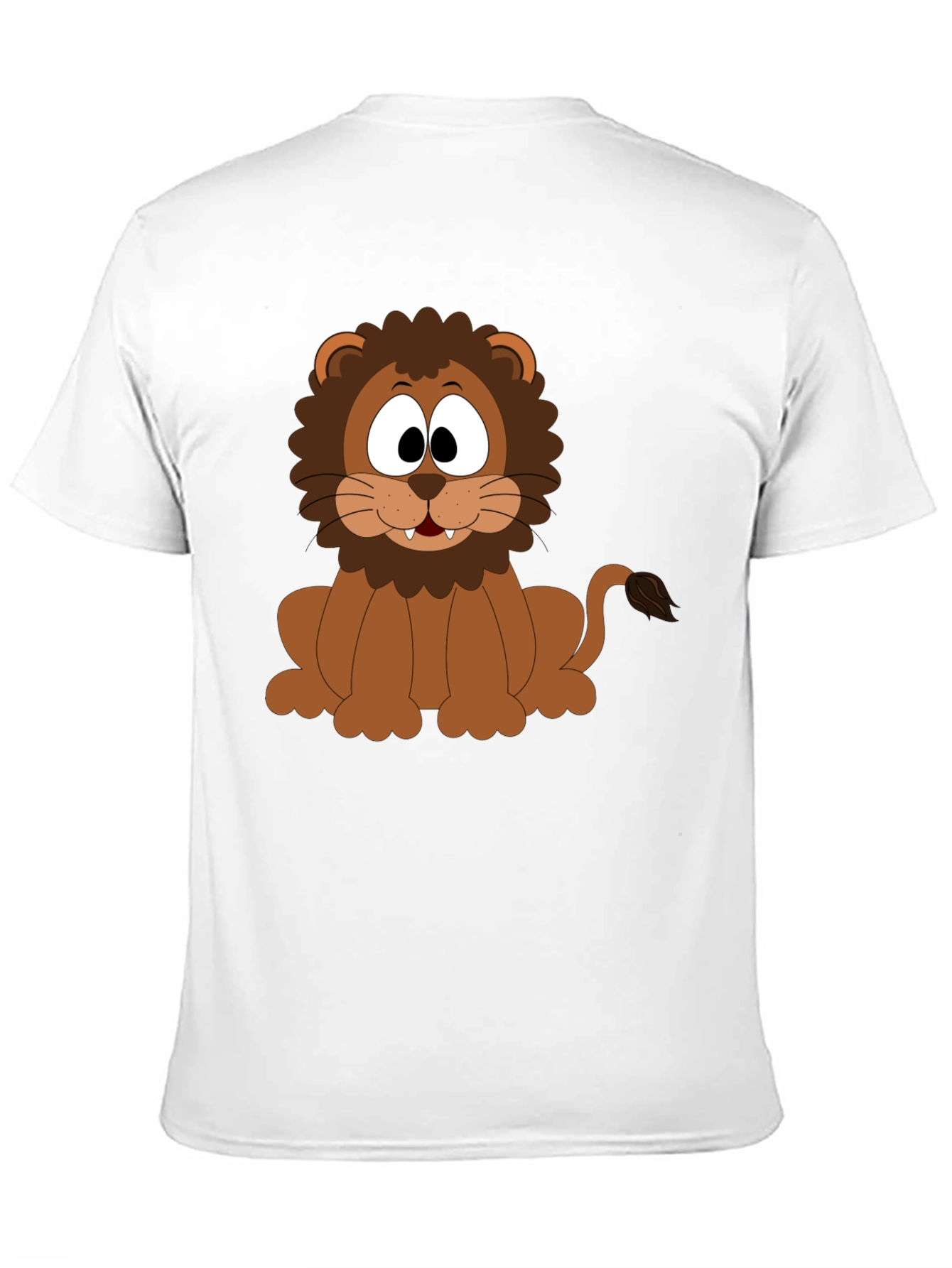Cartoon Lion Graphic T-Shirt - Black Cotton Tee