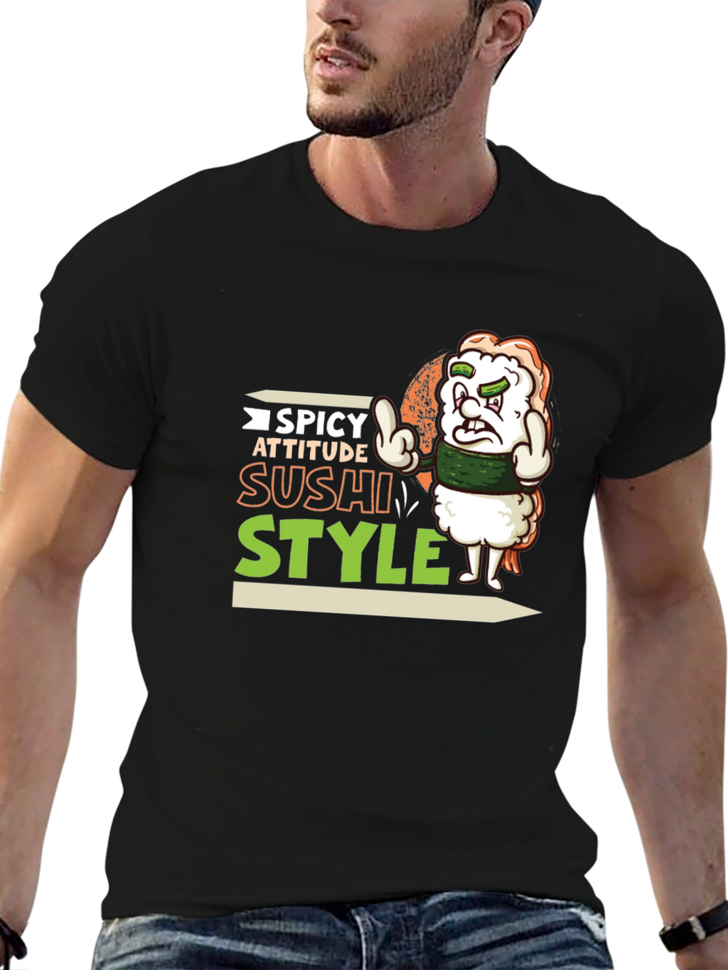 Spicy Attitude Sushi Style Graphic Tee