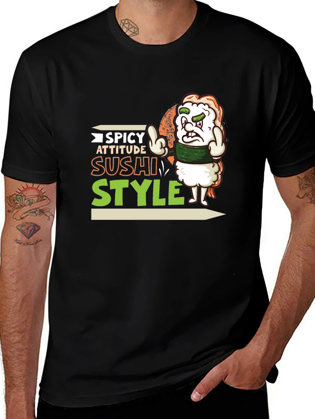 Spicy Attitude Sushi Style Graphic Tee
