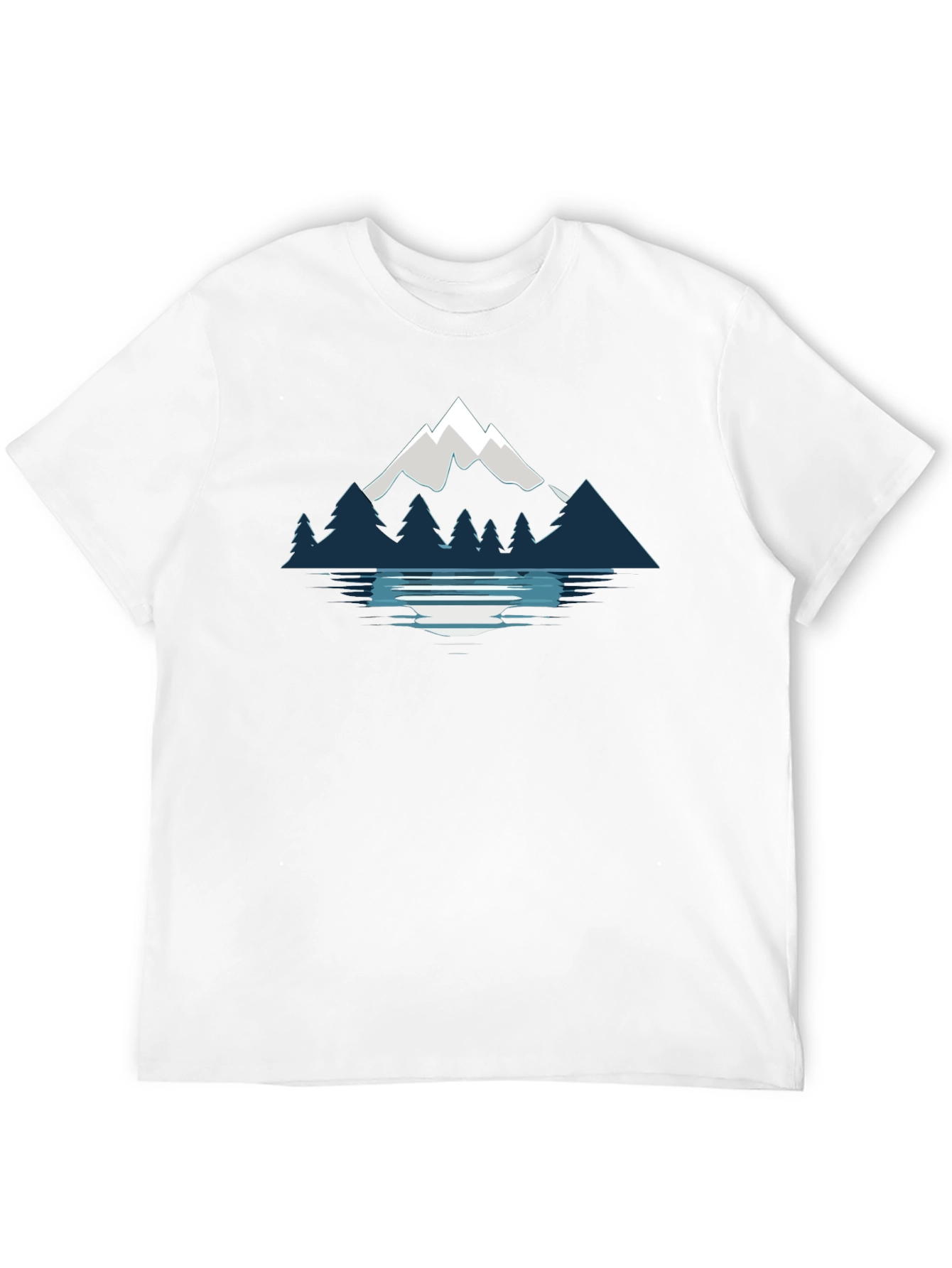 Mountain & Lake Graphic Black T-Shirt
