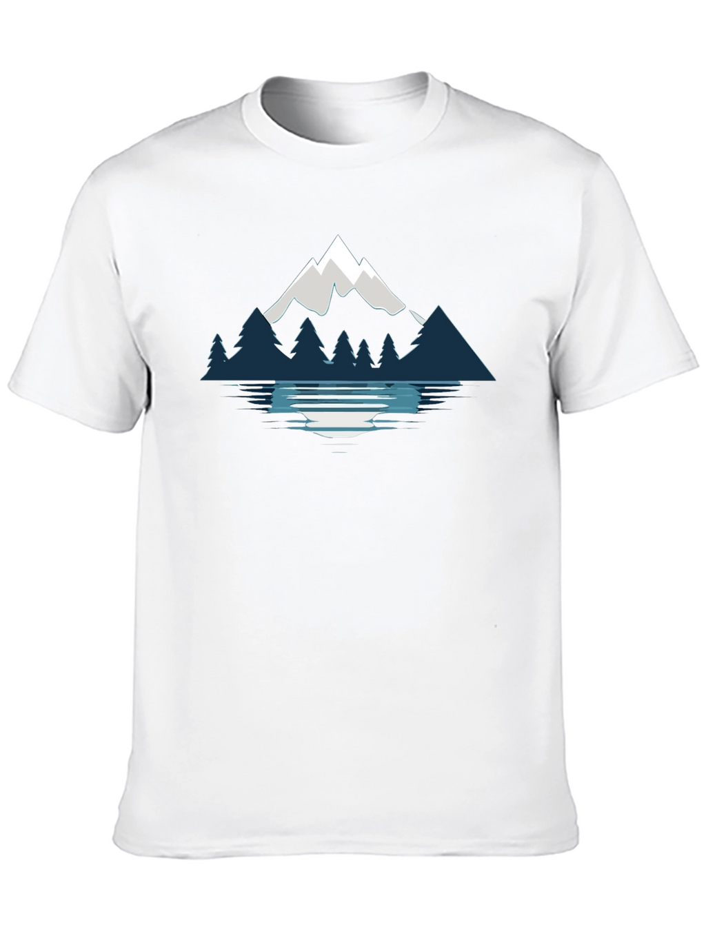 Mountain & Lake Graphic Black T-Shirt