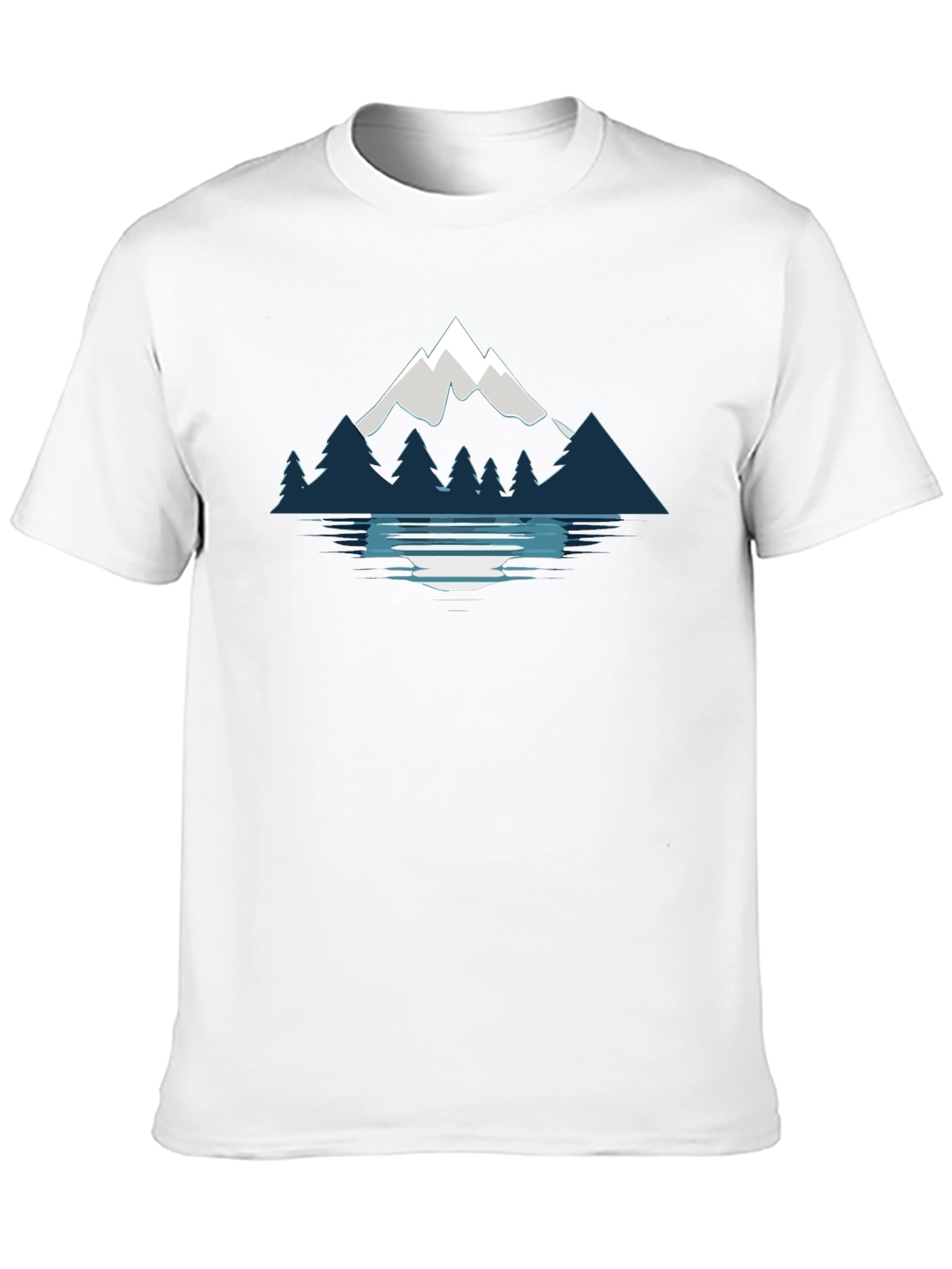 Mountain & Lake Graphic Black T-Shirt