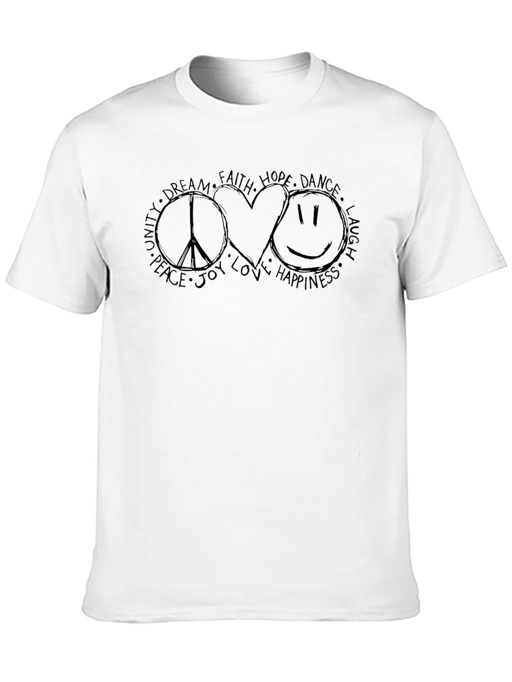 Peace Love Happiness Graphic T-Shirt