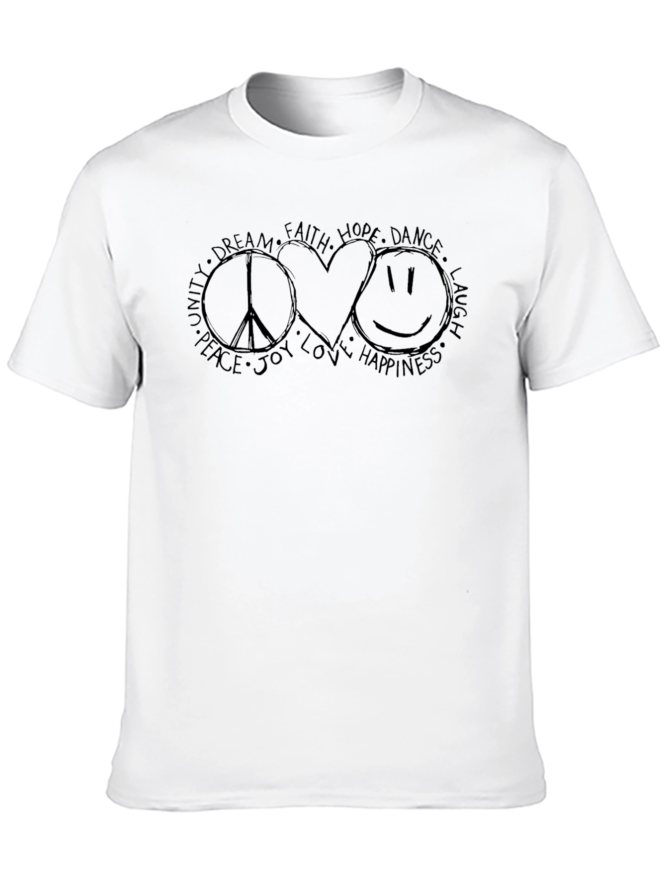Peace Love Happiness Graphic T-Shirt