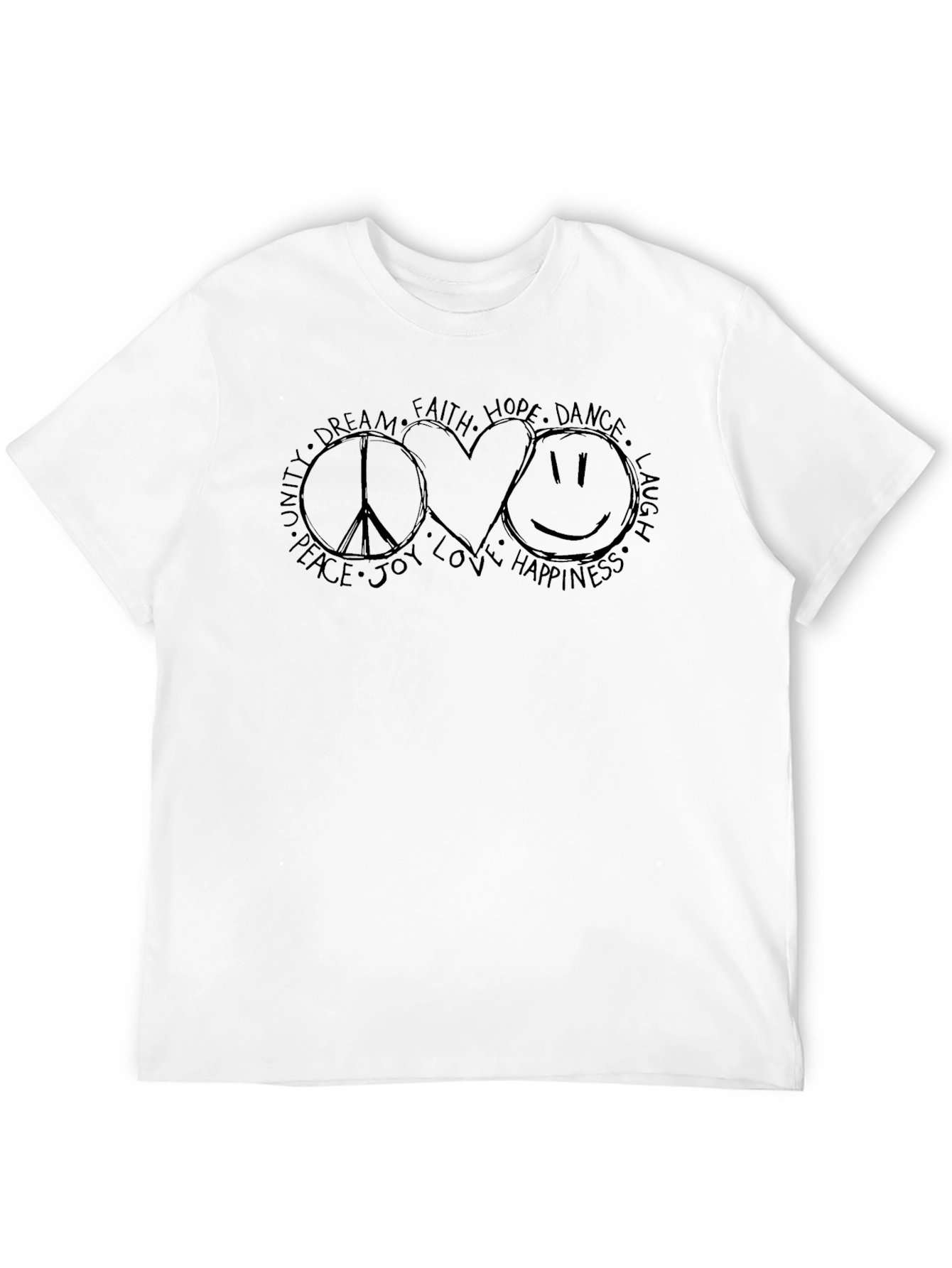 Peace Love Happiness Graphic T-Shirt