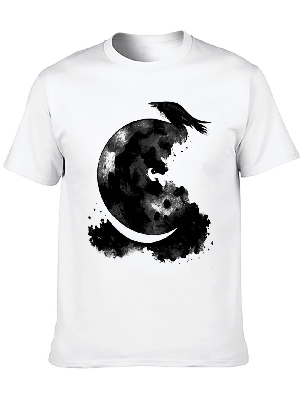Raven Moon Graphic Tee - Gothic Style