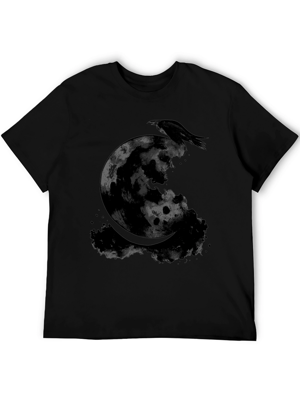 Raven Moon Graphic Tee - Gothic Style