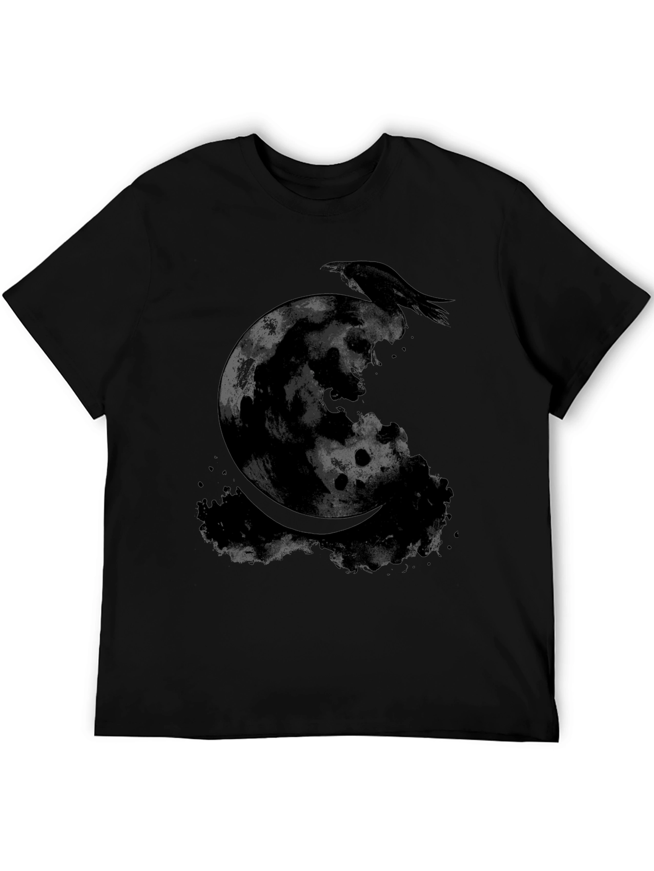 Raven Moon Graphic Tee - Gothic Style