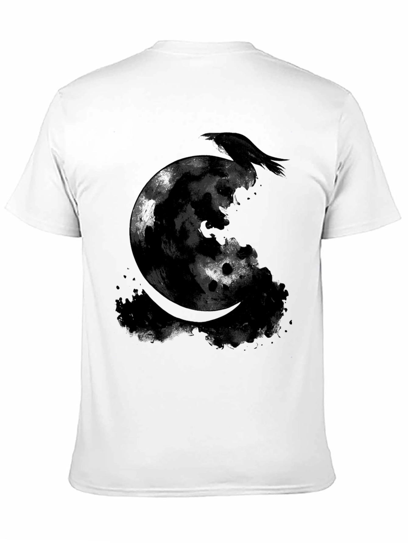 Raven Moon Graphic Tee - Gothic Style