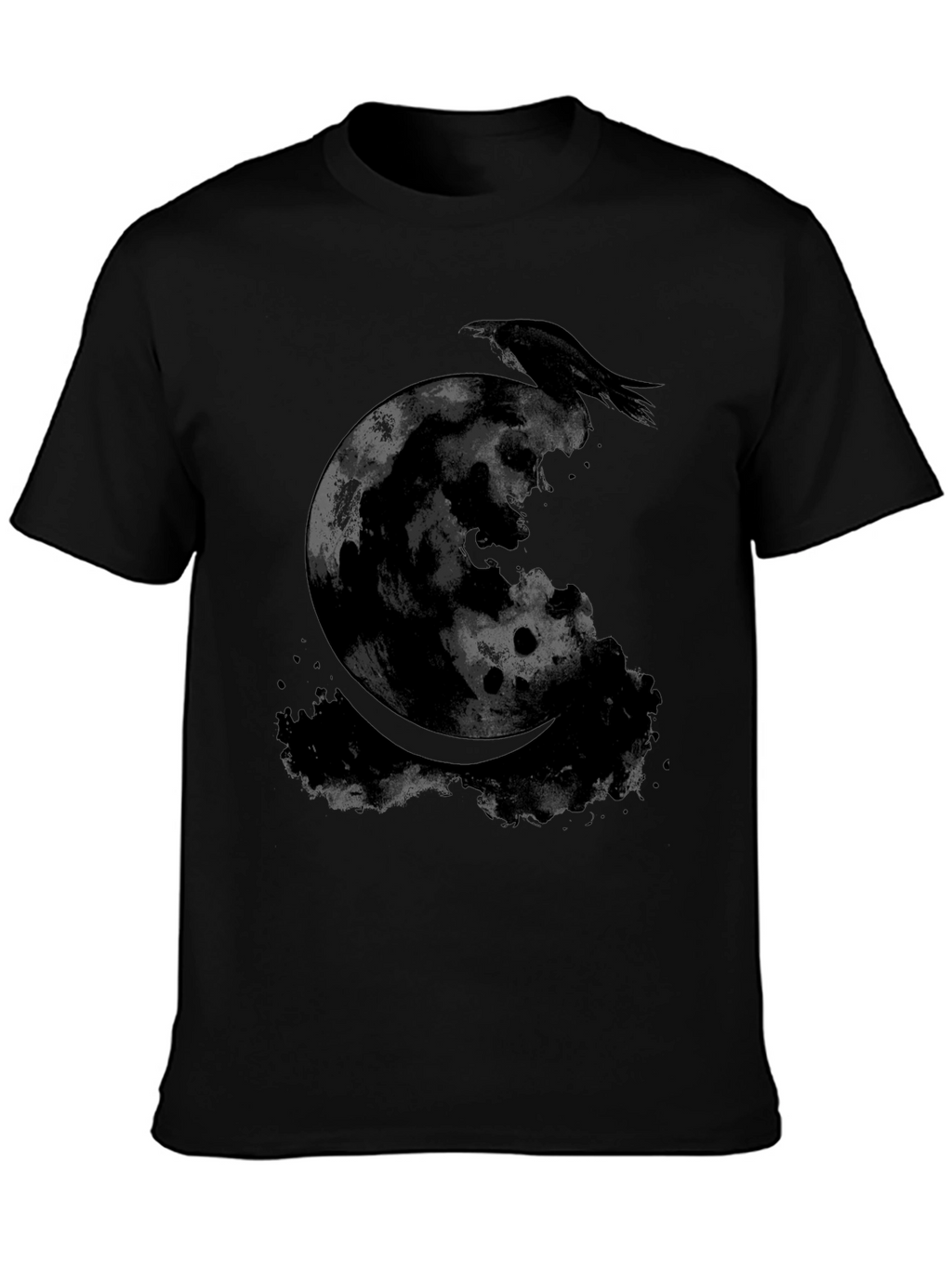 Raven Moon Graphic Tee - Gothic Style