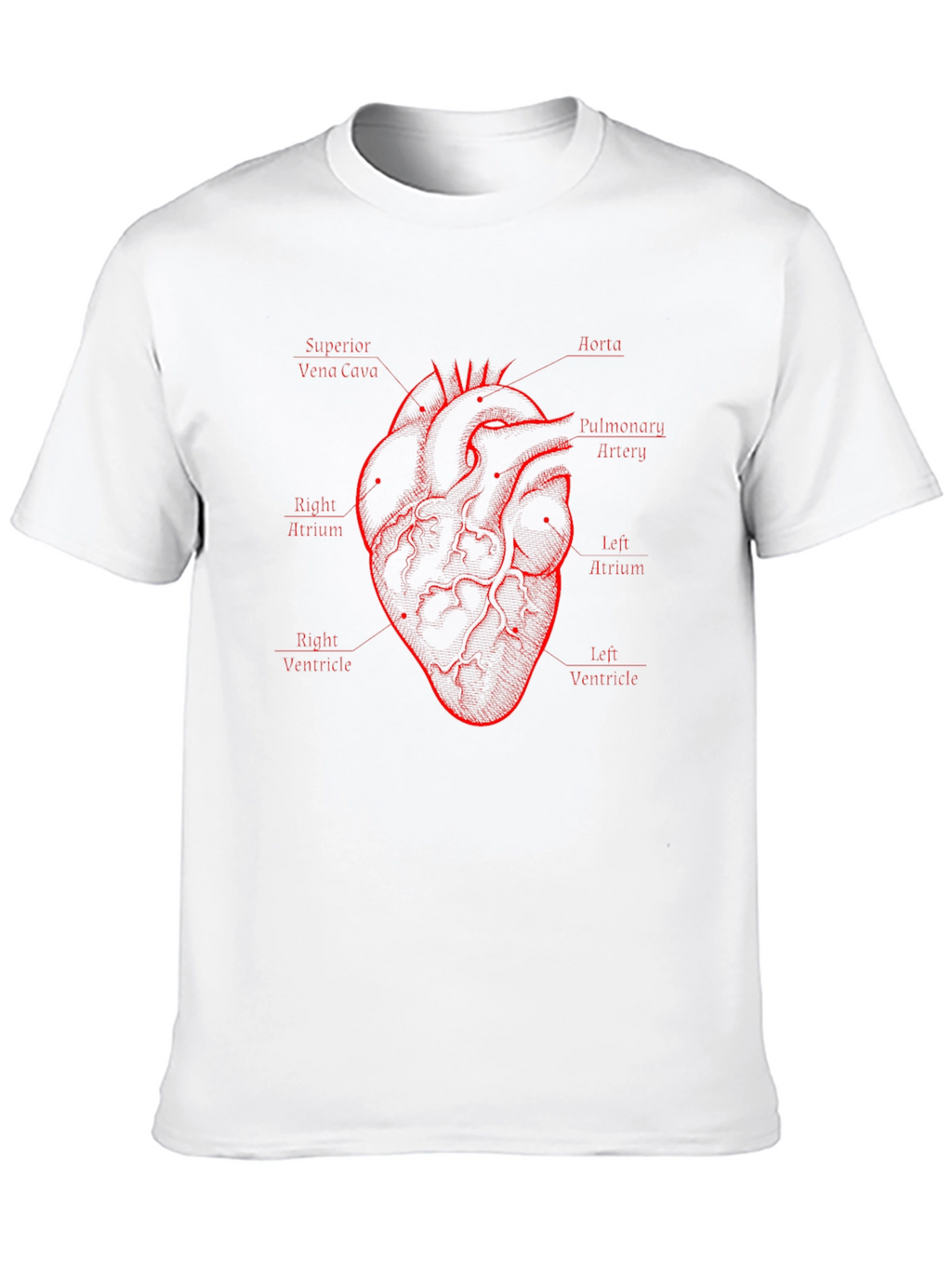 Anatomical Heart Diagram Black T-Shirt