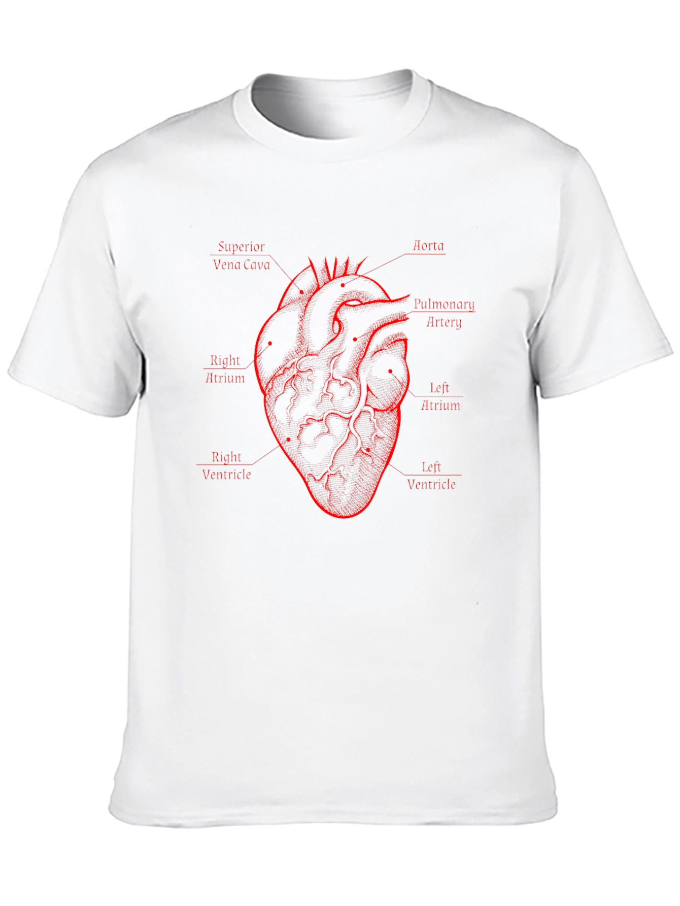 Anatomical Heart Diagram Black T-Shirt