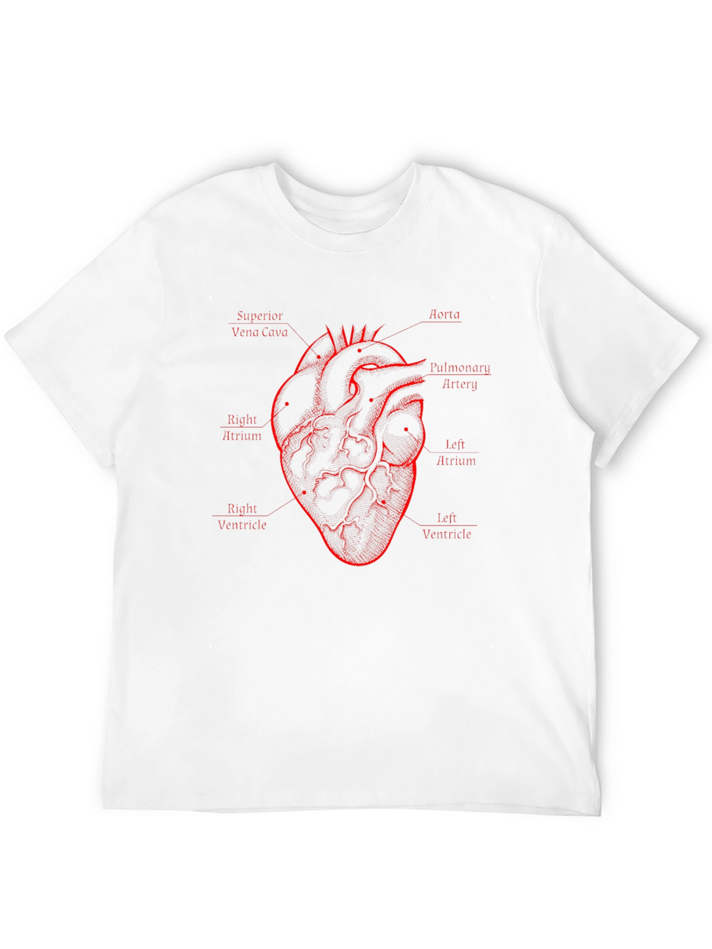 Anatomical Heart Diagram Black T-Shirt