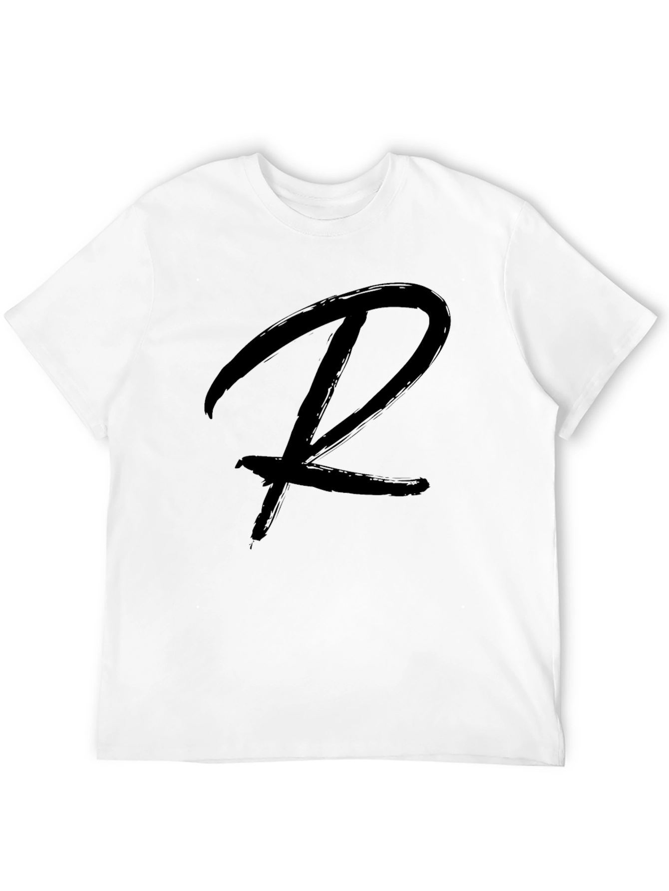 Mens Black T-Shirt with Bold R Design