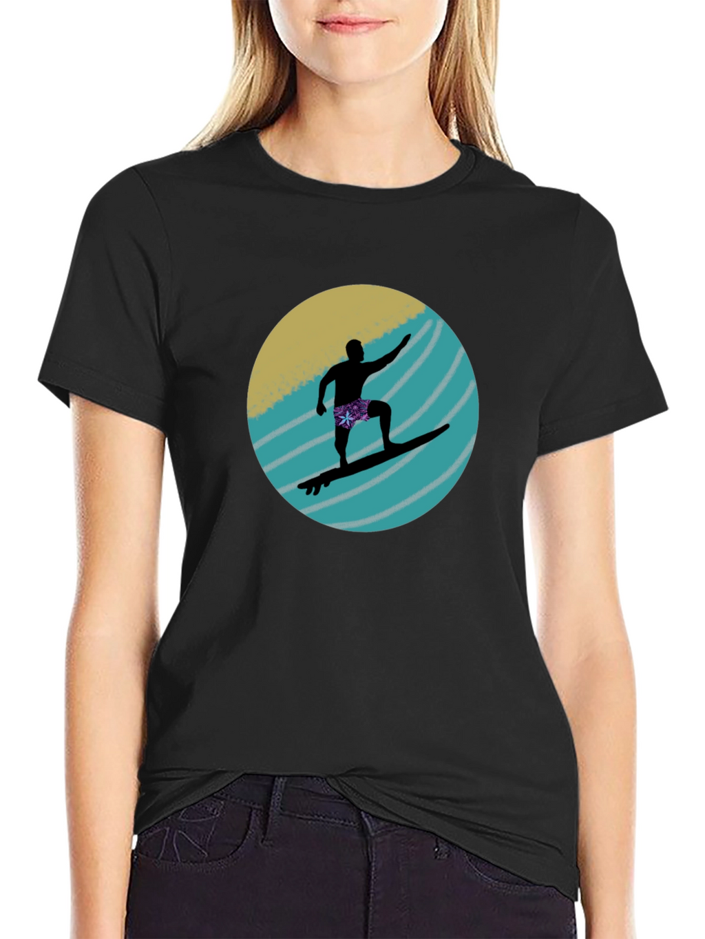 Surfer Silhouette Graphic Tee