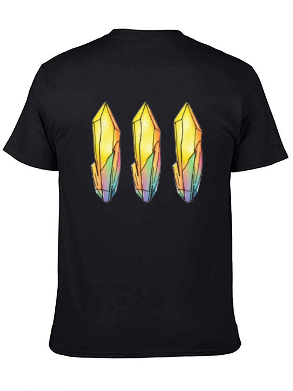 Quartz Crystal Print Black T-Shirt