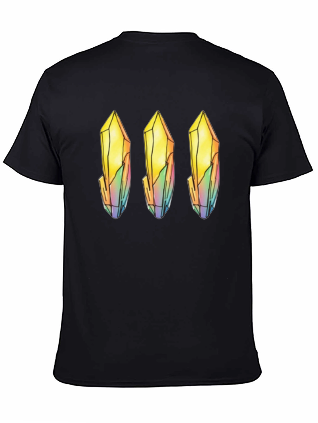 Quartz Crystal Print Black T-Shirt