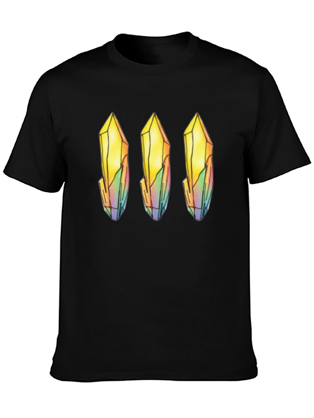 Quartz Crystal Print Black T-Shirt