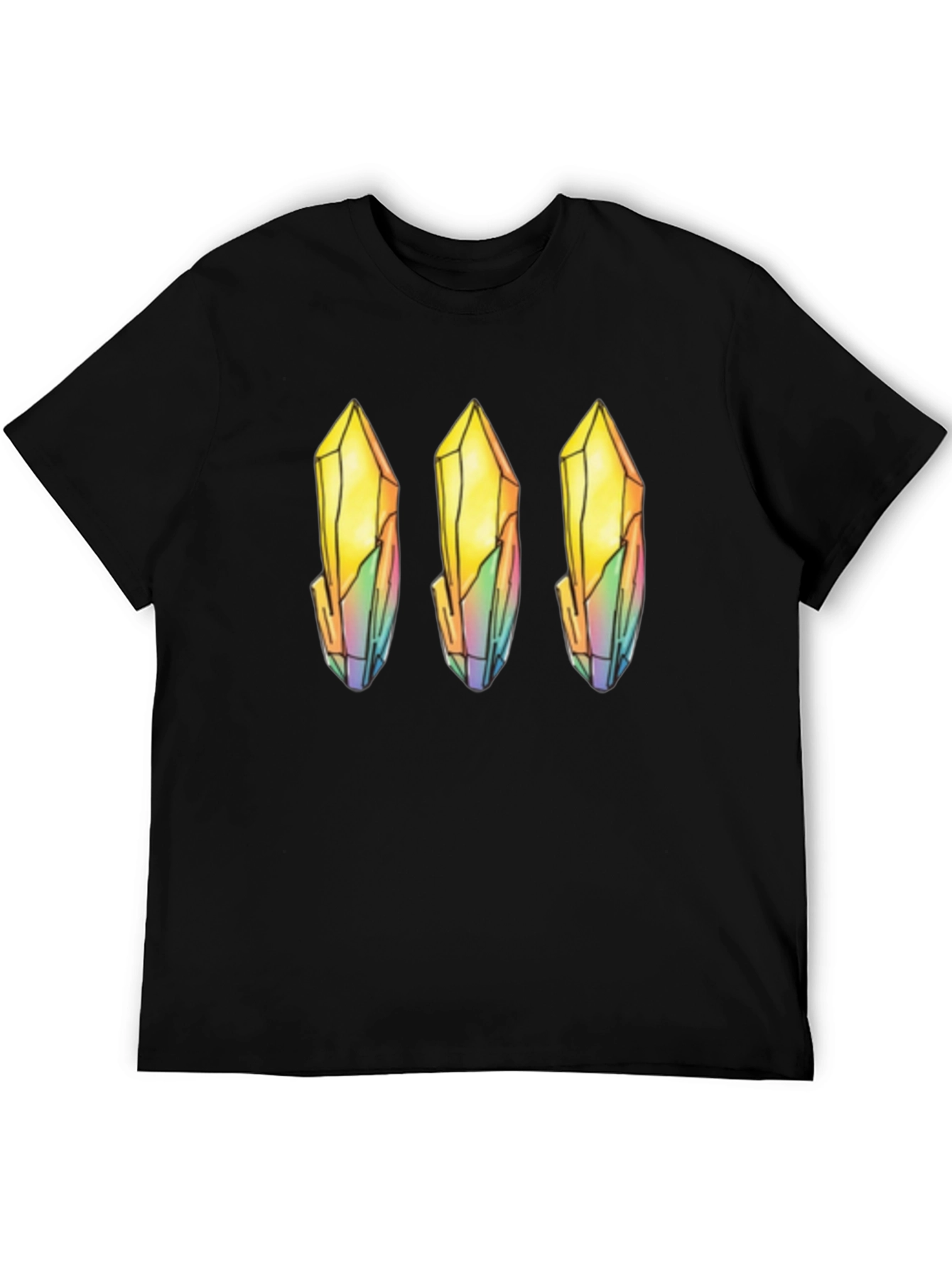 Quartz Crystal Print Black T-Shirt