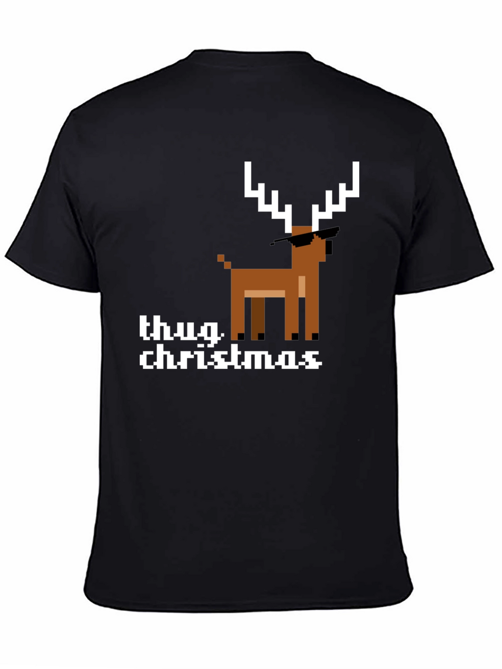 Thug Christmas Pixel Deer Graphic Tee