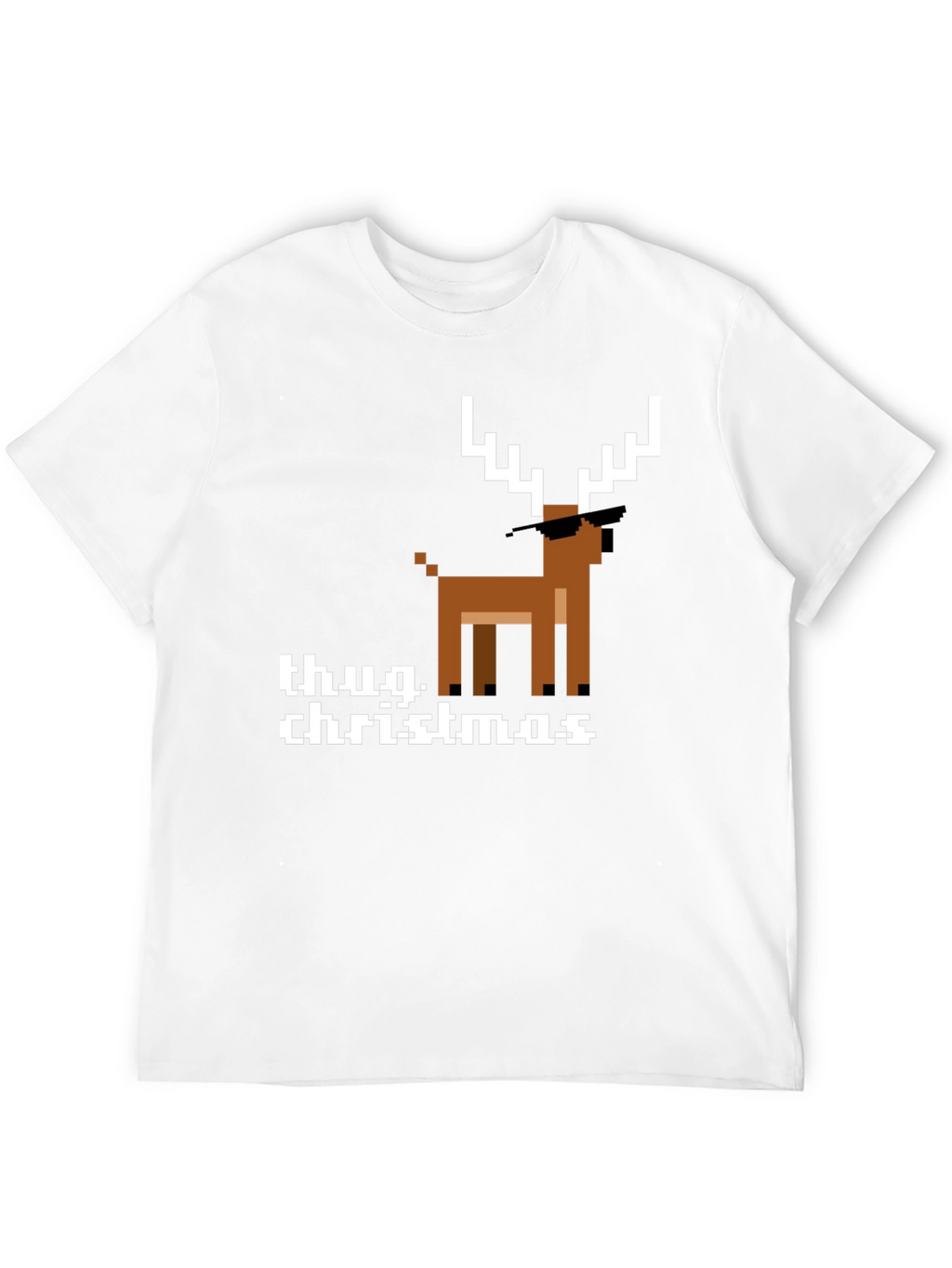 Thug Christmas Pixel Deer Graphic Tee