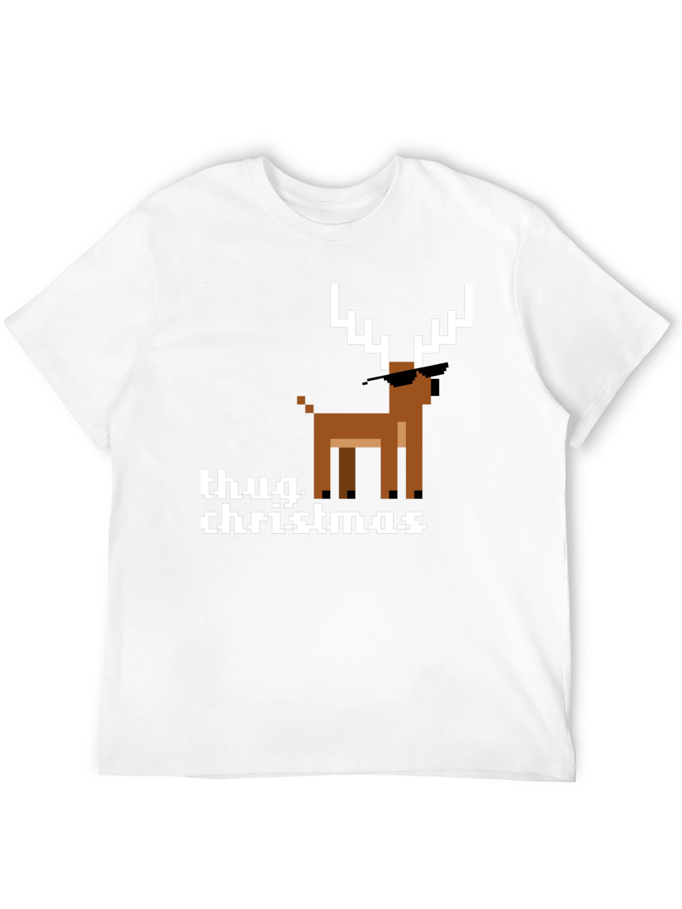 Thug Christmas Pixel Deer Graphic Tee