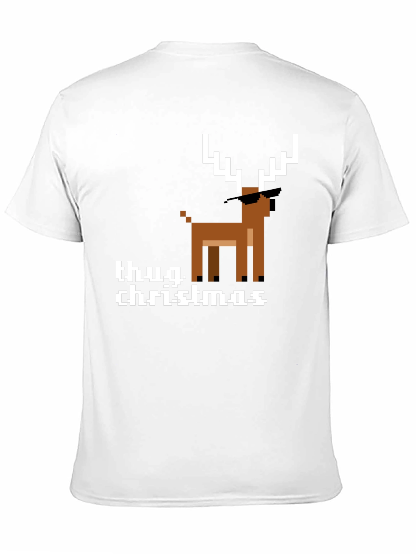 Thug Christmas Pixel Deer Graphic Tee
