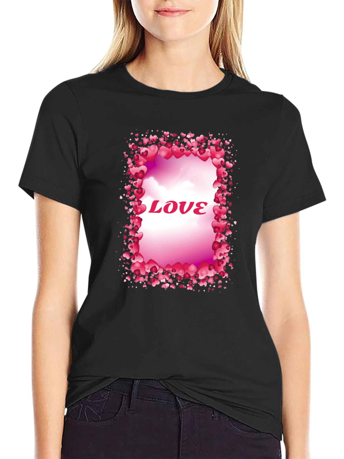 Love Heart Frame Graphic Tee - Stylish Valentines Day Shirt