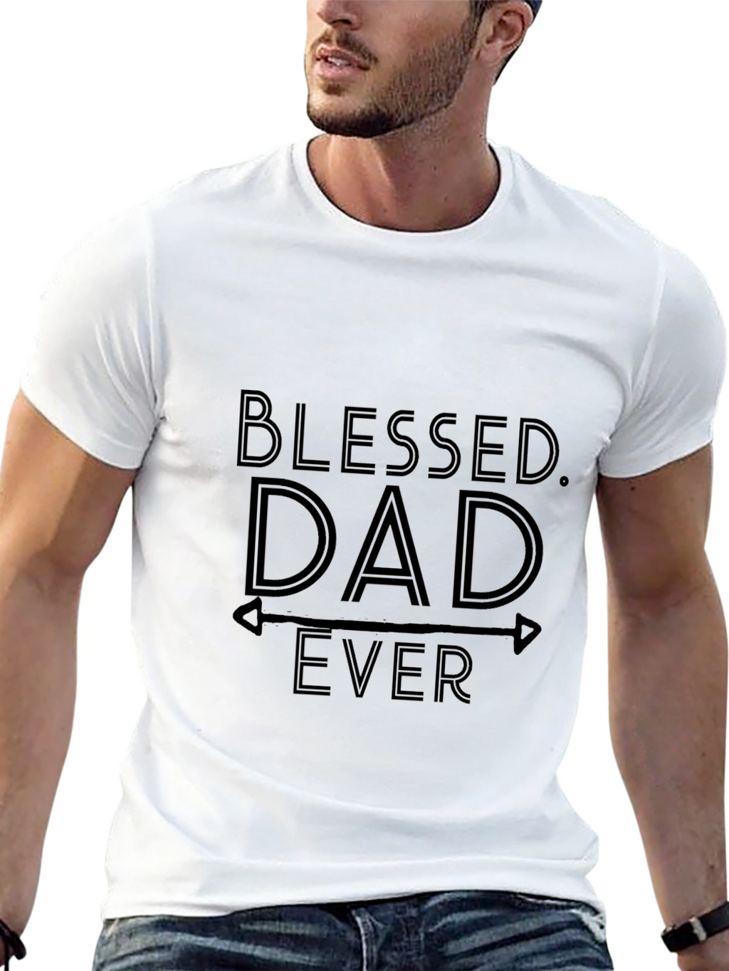 Blessed Dad Ever Black T-Shirt