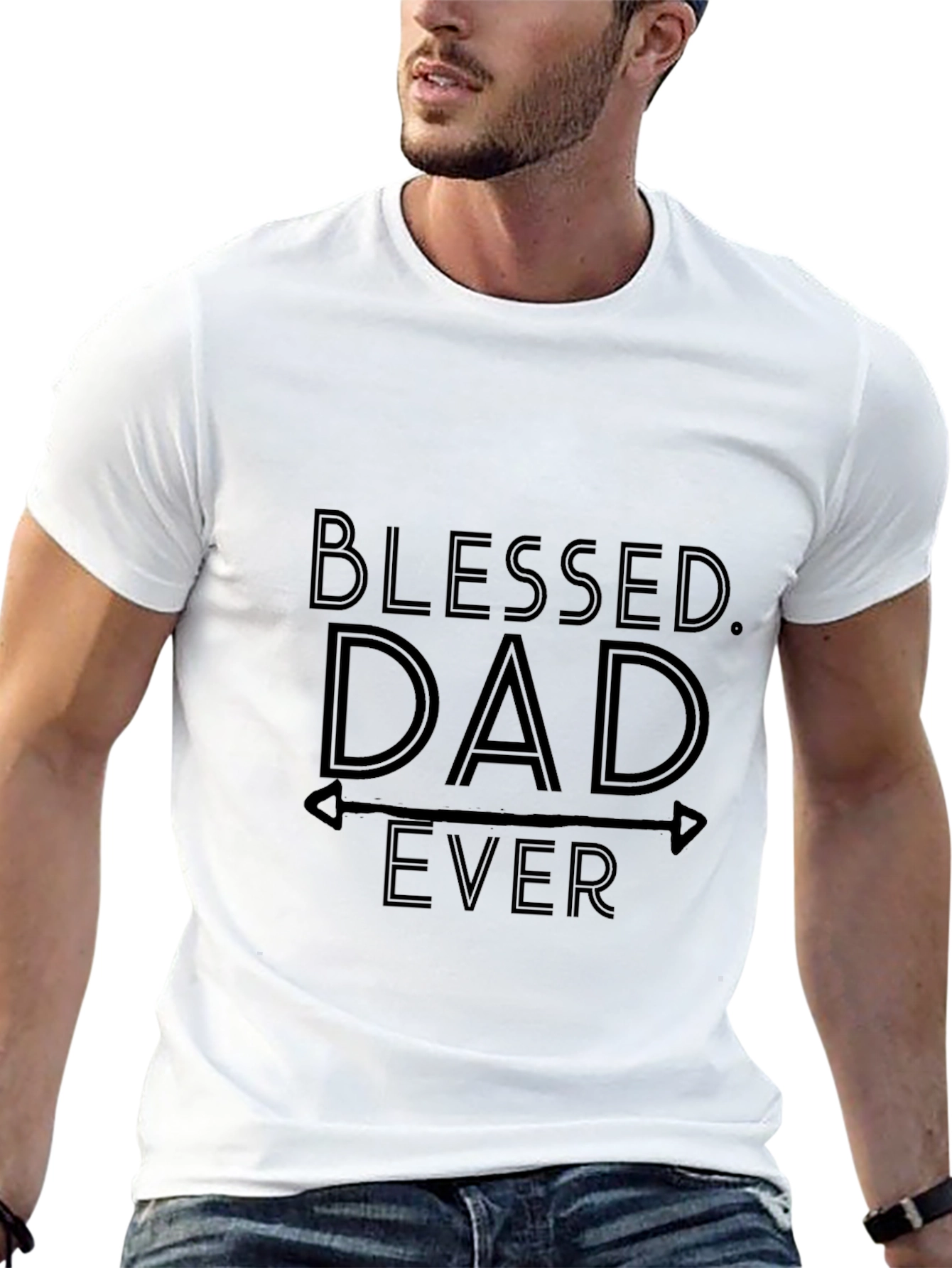 Blessed Dad Ever Black T-Shirt