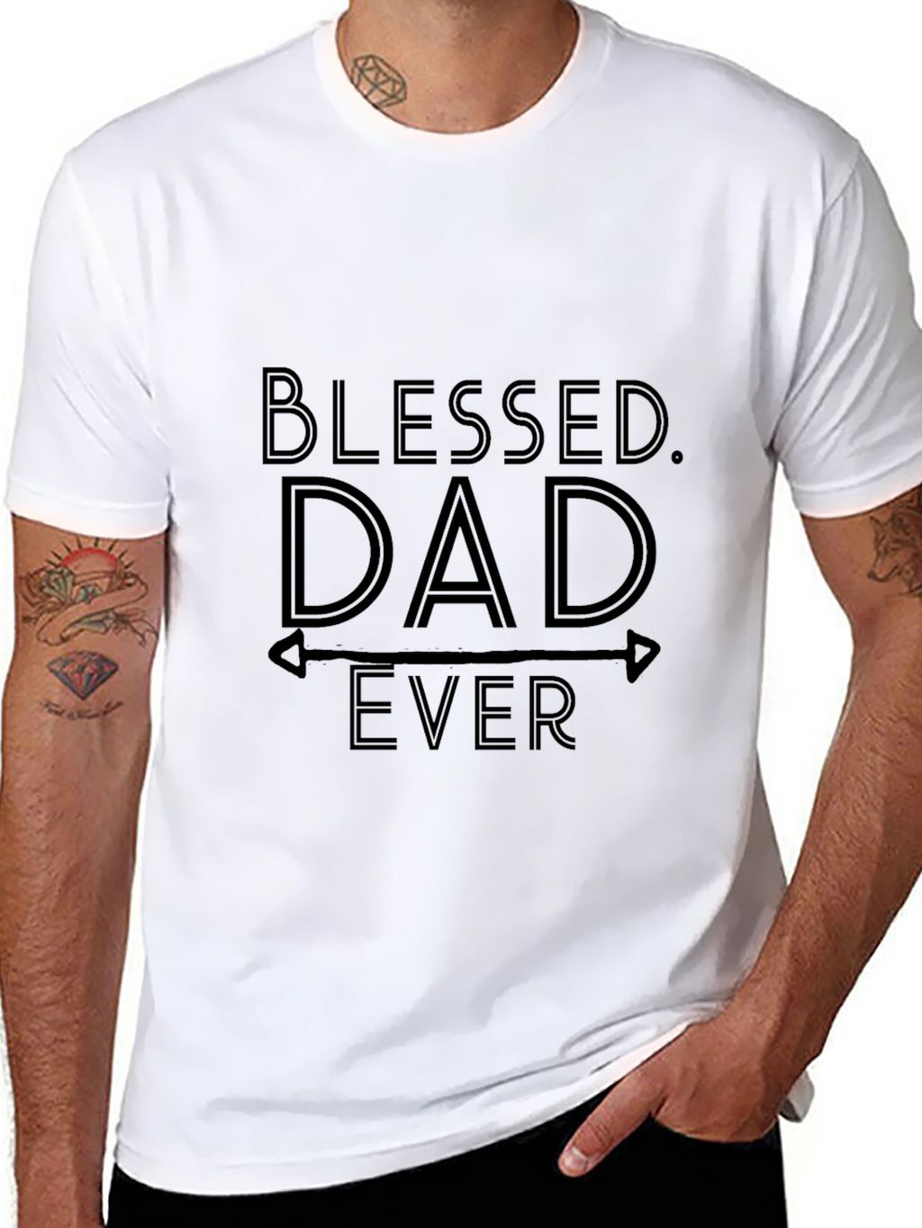 Blessed Dad Ever Black T-Shirt