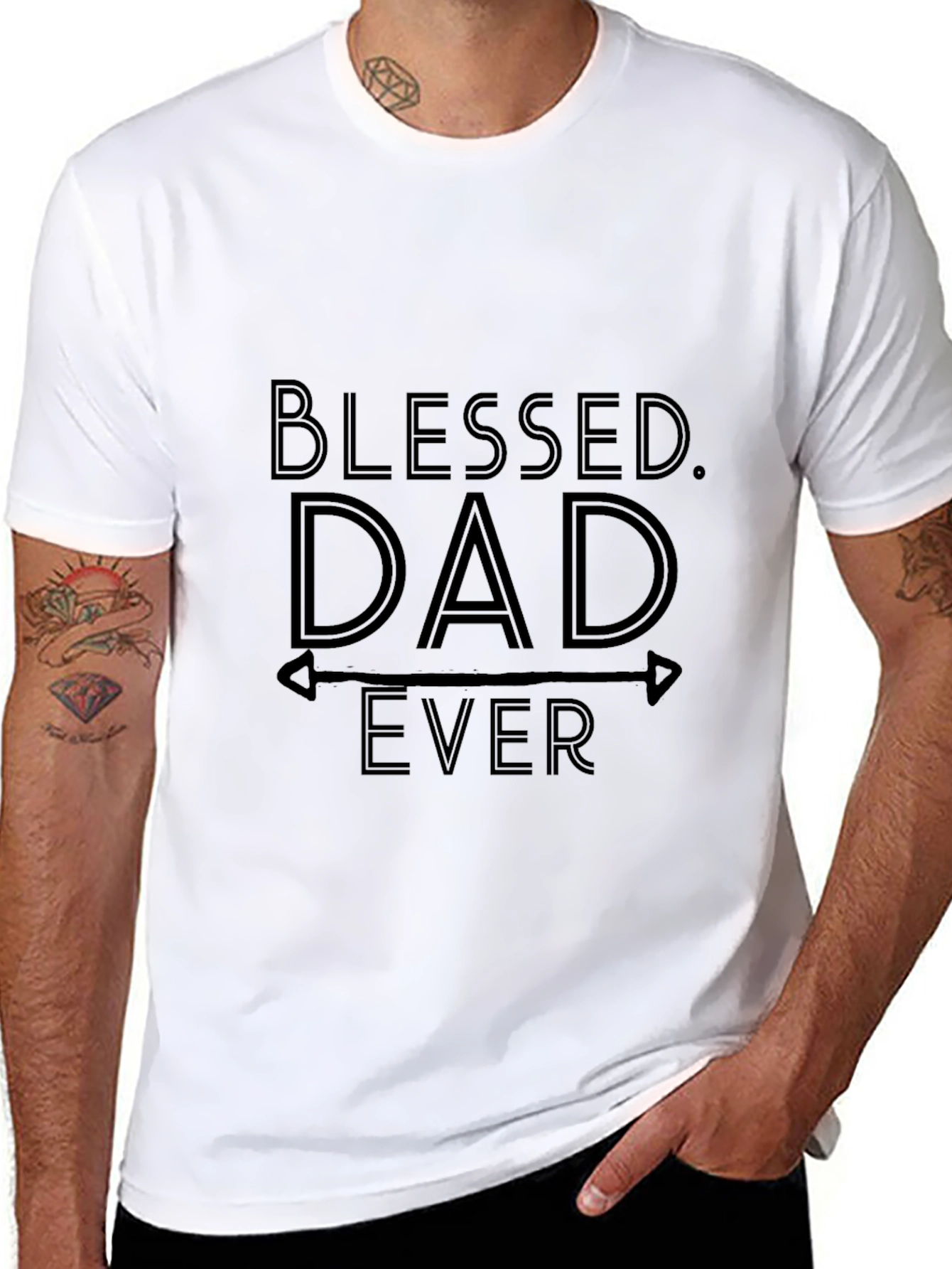 Blessed Dad Ever Black T-Shirt
