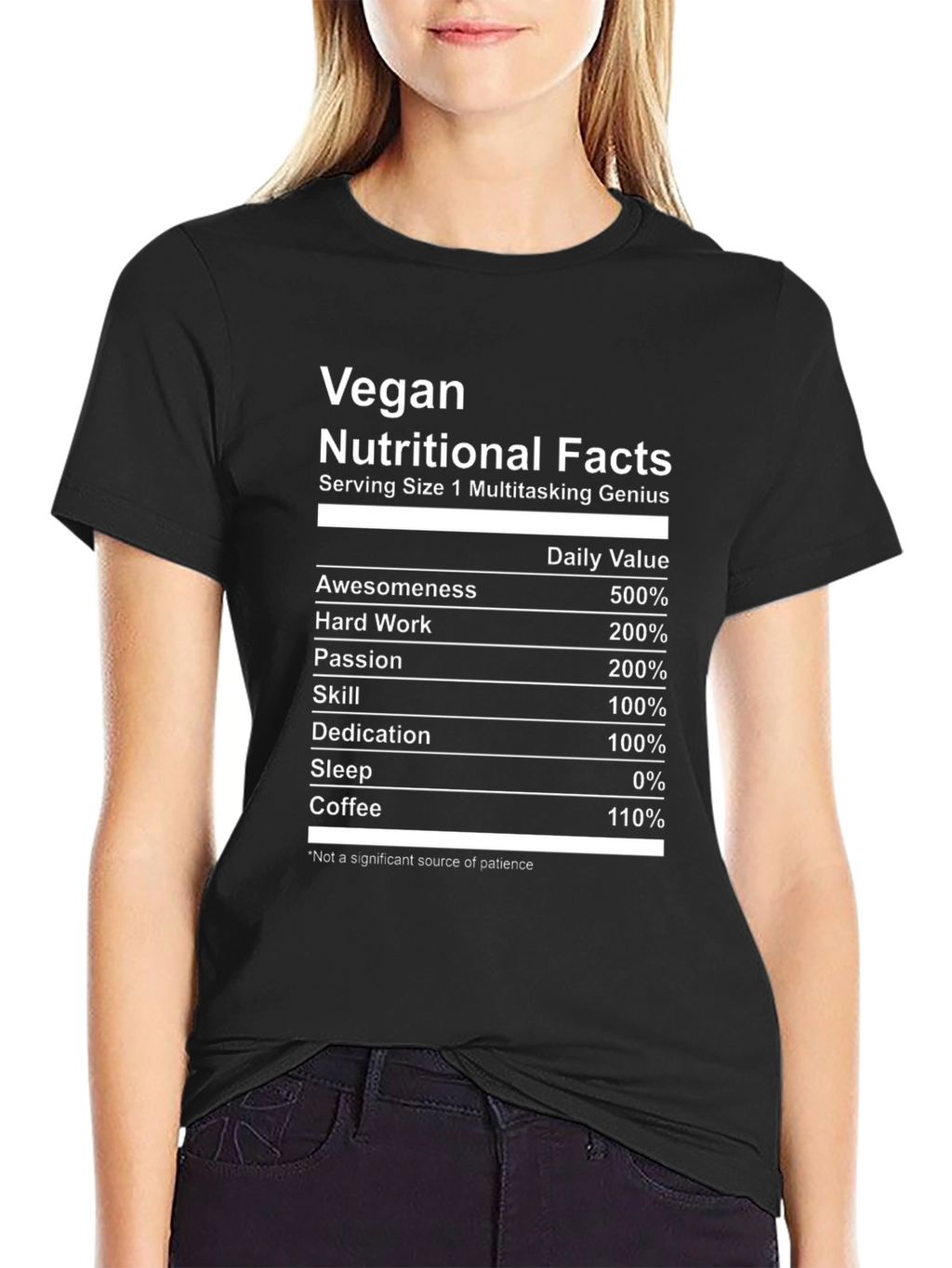 Vegan Multitasking Genius Nutritional Facts T-Shirt
