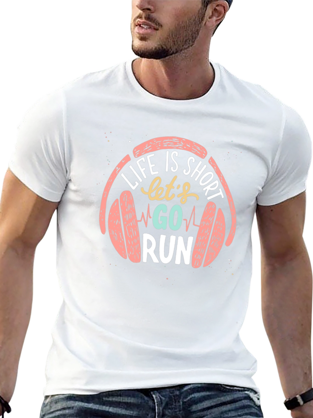 Life is Short Go Run Black T-Shirt