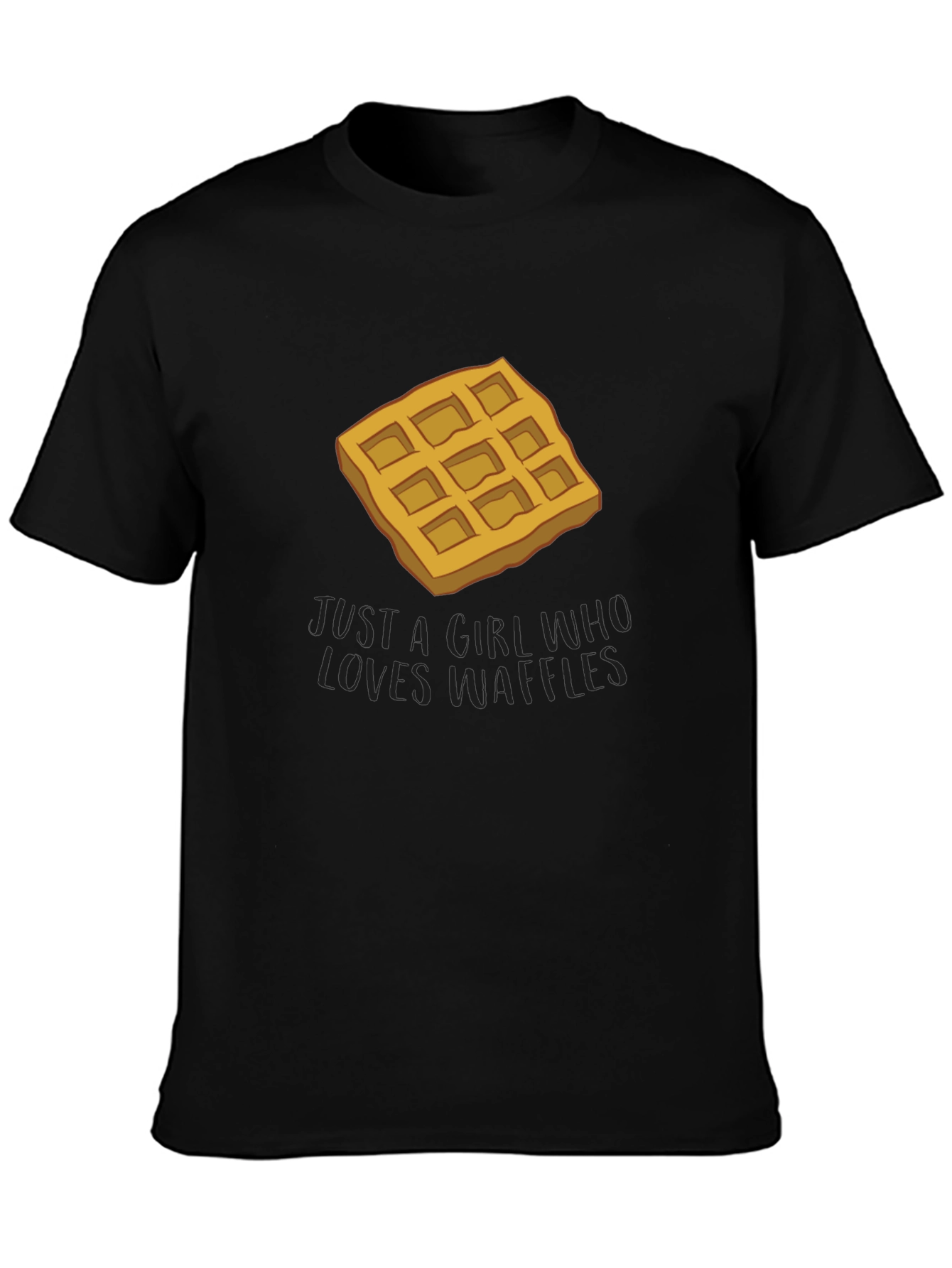 Waffle Lover T-Shirt - Black Cotton Blend Tee